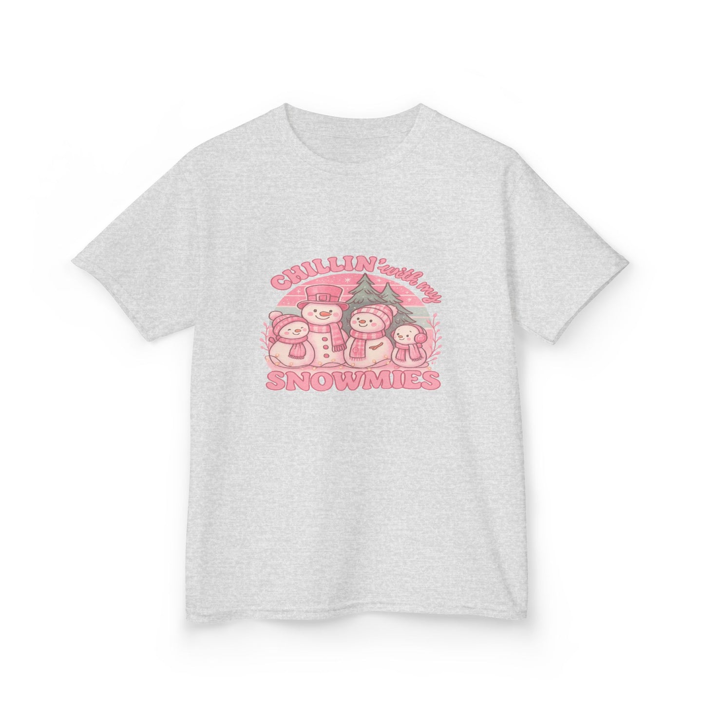 Chillin' with My Snowmies - Holiday Dinosaur Kids Tee