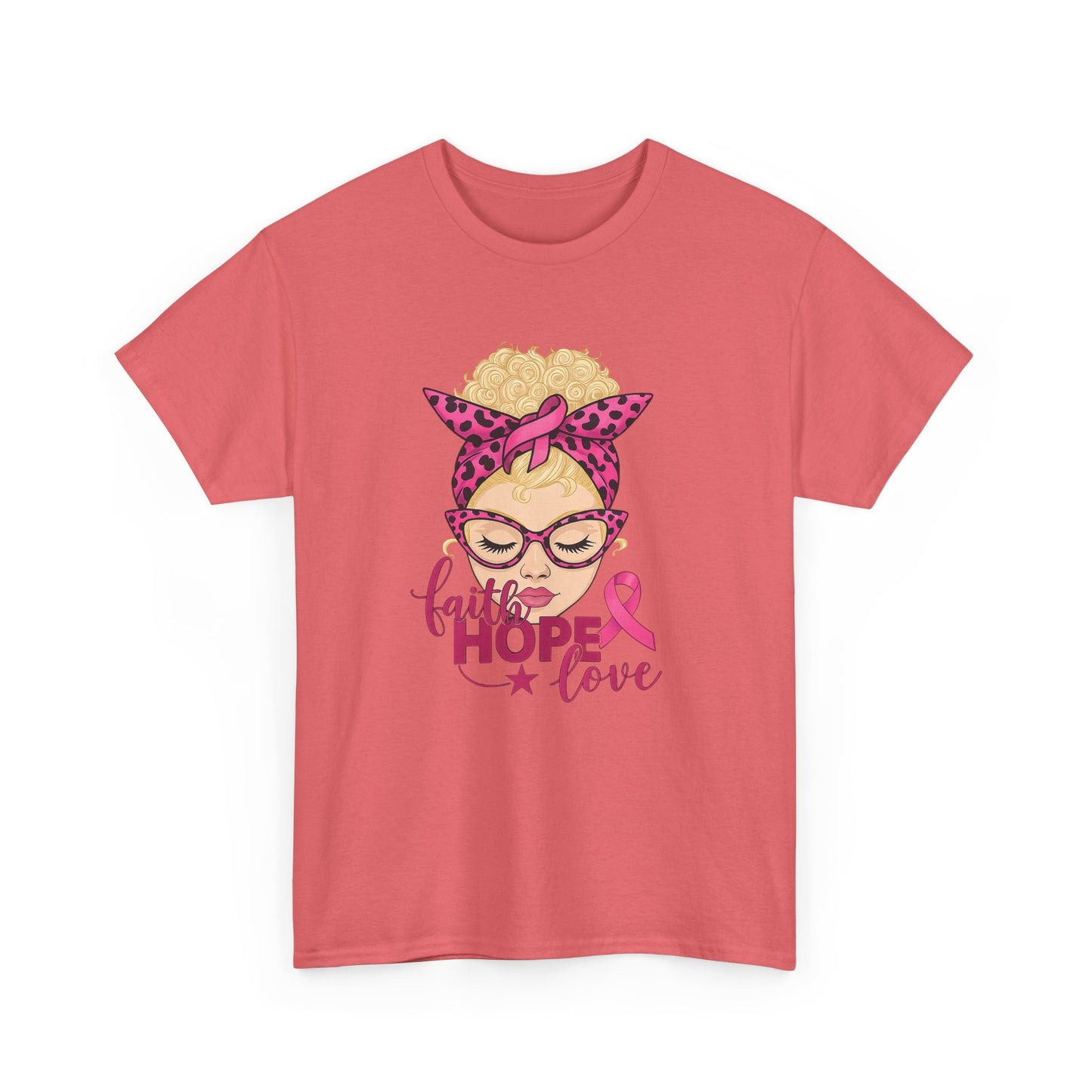 Hope Love Pink Ribbon Tee - Breast Cancer Awareness