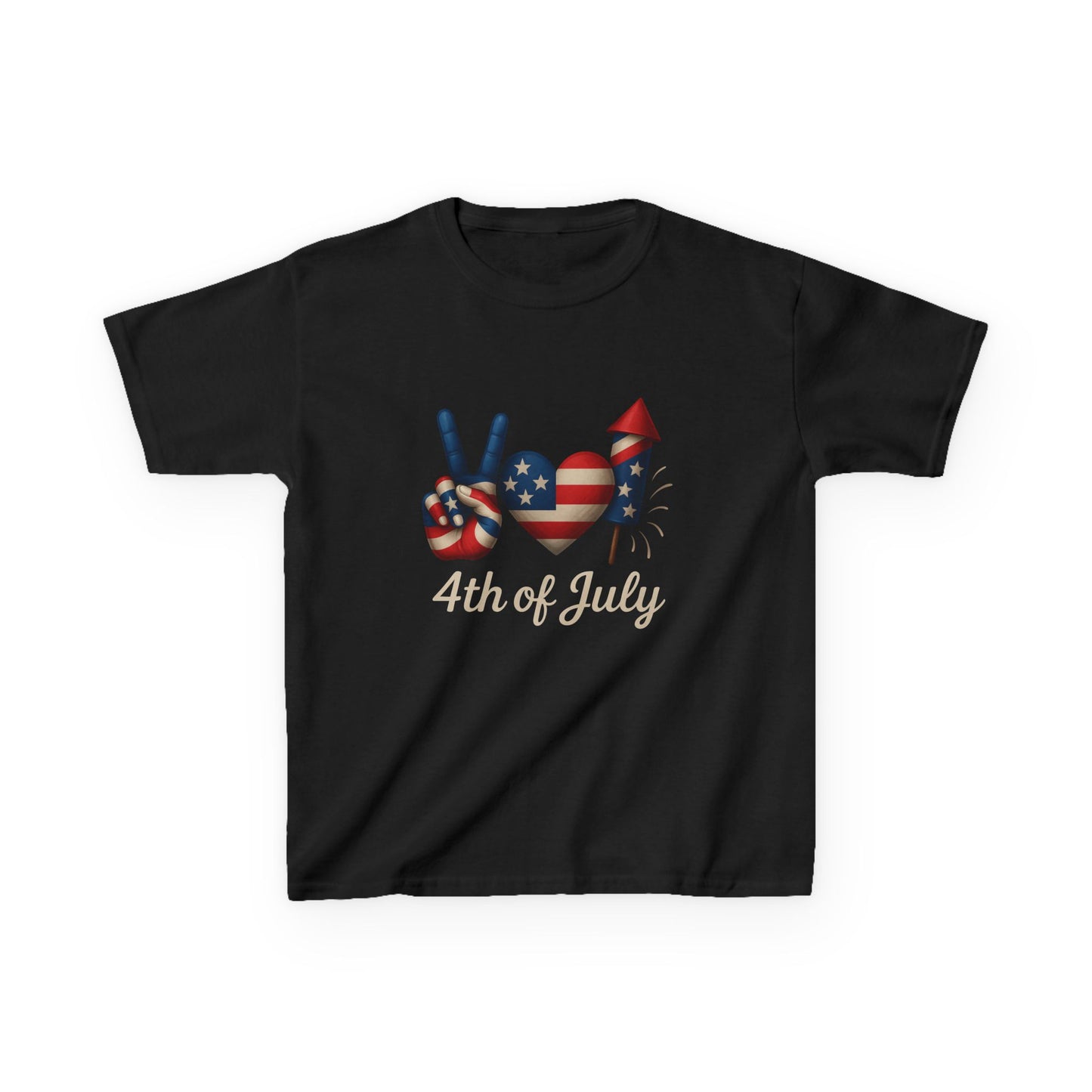 4th of July Peace Sign Kids Tee