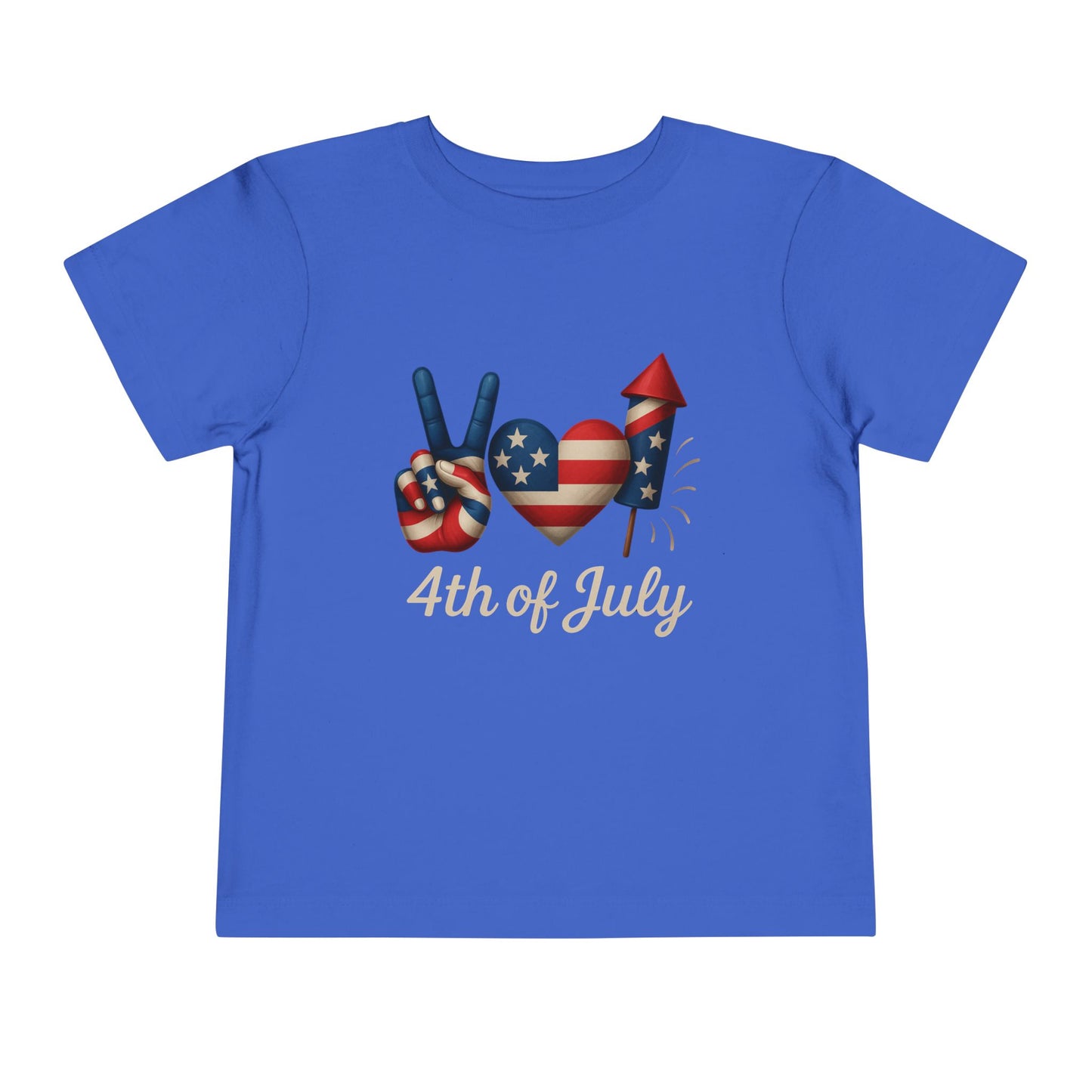 4th of July Peace & Heart Tee: Patriotic Toddler Shirt