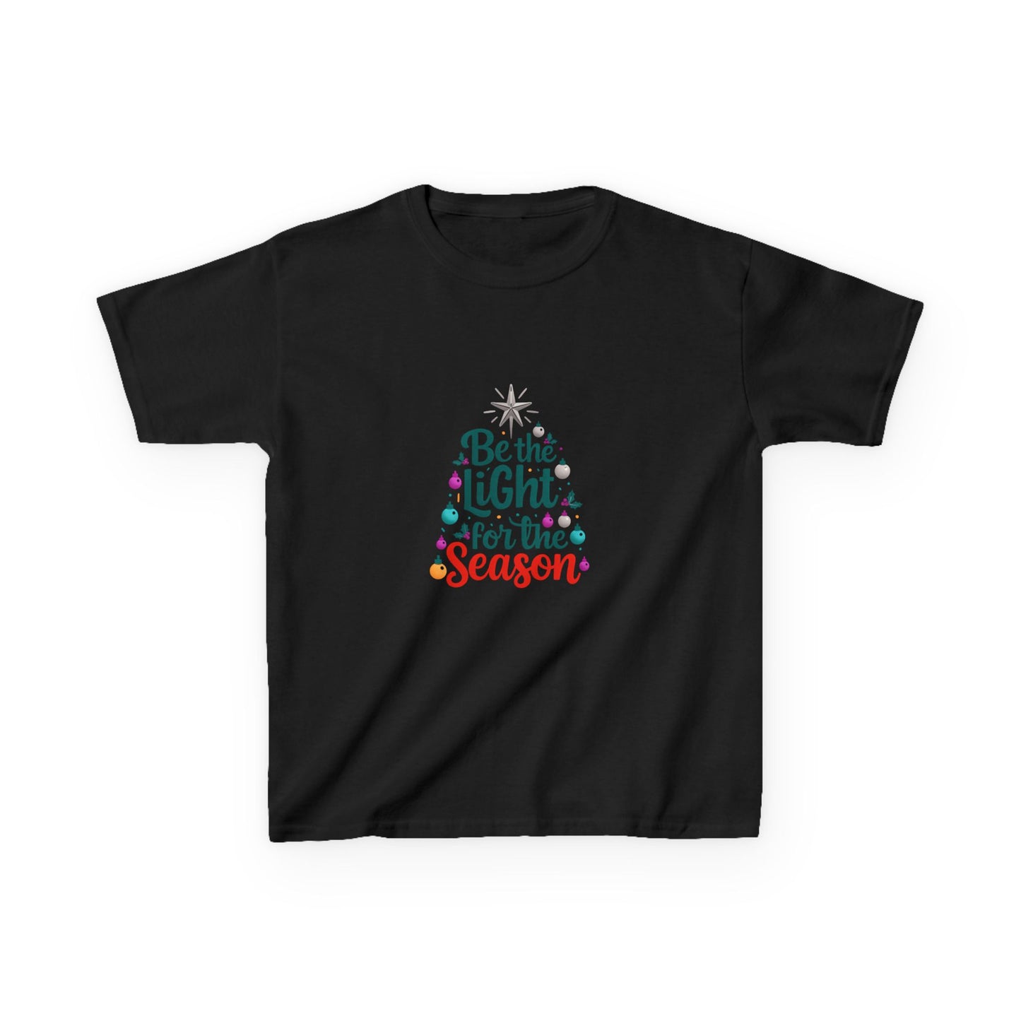 Be the LIGHT Christmas Tree Dino Kids Tee
