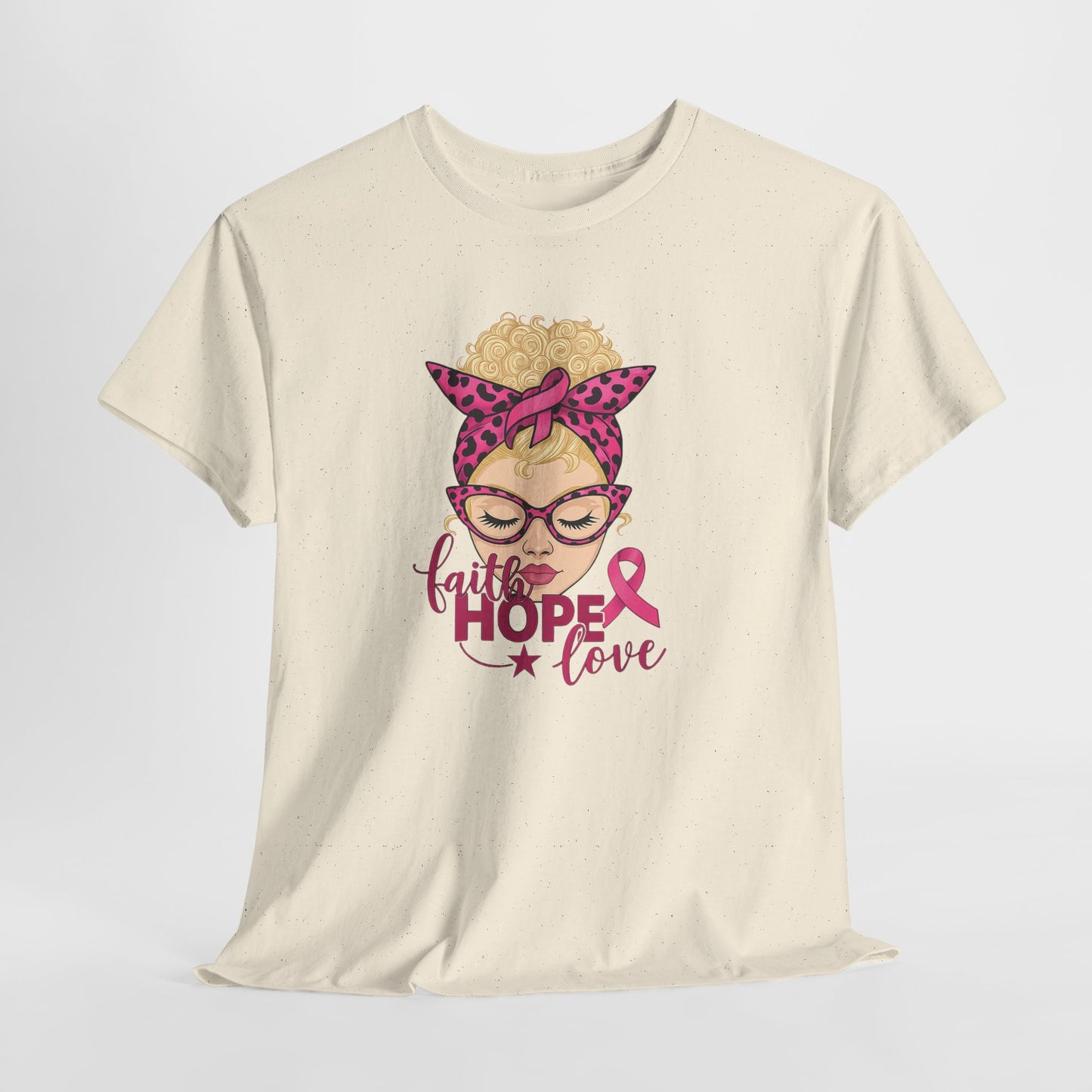 Hope Love Pink Ribbon Tee - Breast Cancer Awareness