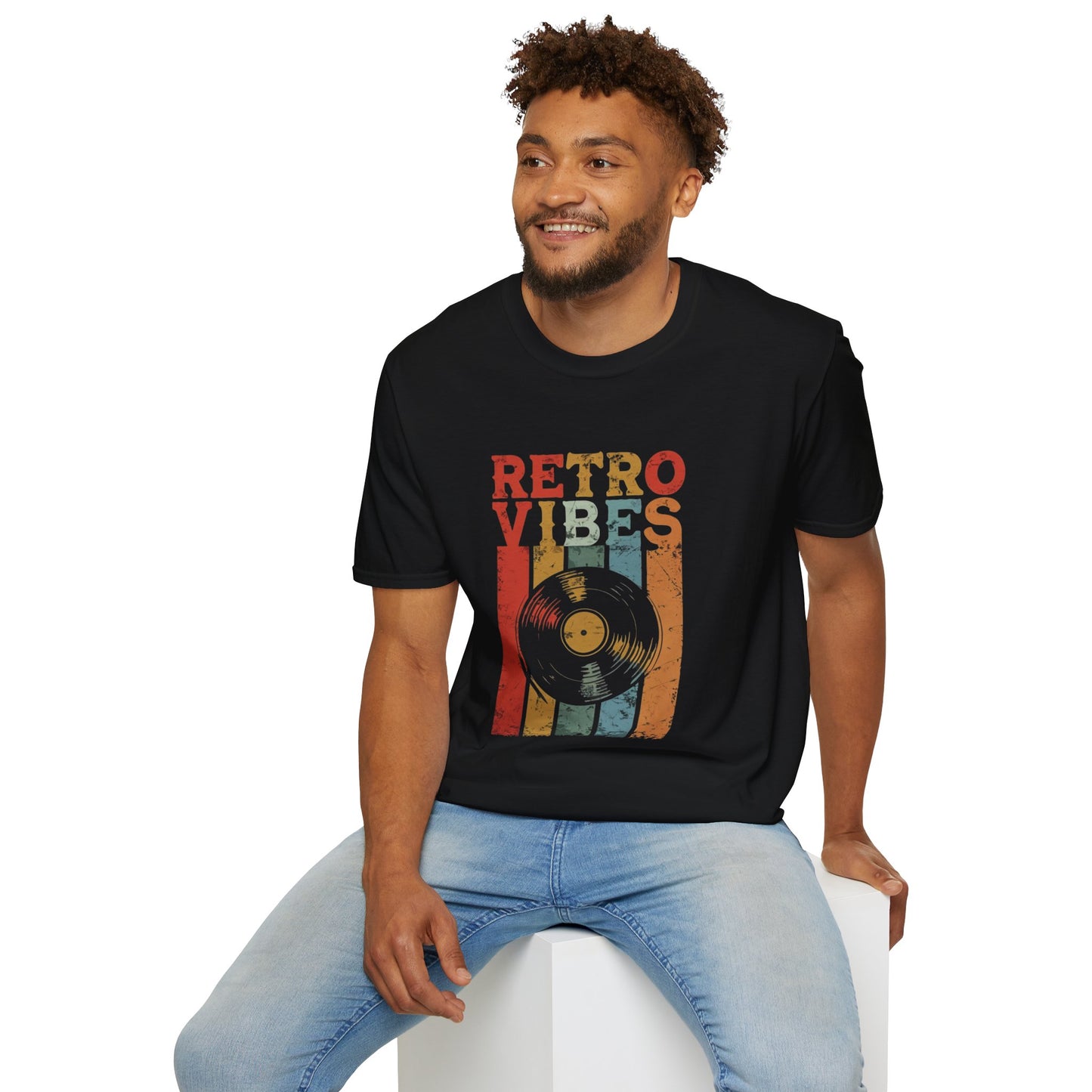 Retro Vibes Unisex Softstyle T-Shirt, Vintage Music Tee, Gift for Music Lovers, Festival Wear, Casual Outfit
