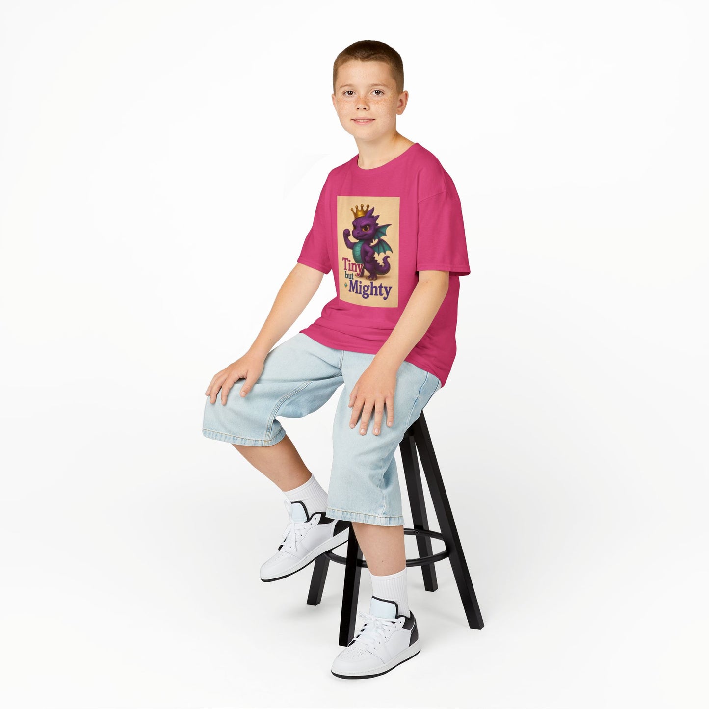 Kids Dragon Tee, Fun Kids T-Shirt, Tiny but Mighty Shirt, Unique Kids Apparel, Gift for Young Adventurers, Cute Dragon Design