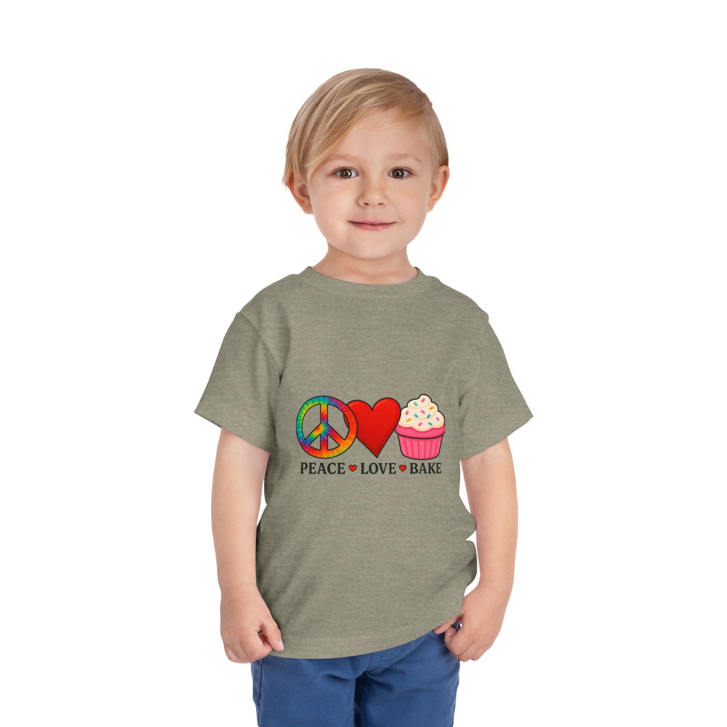 Peace Love Bake Toddler Christmas Tee