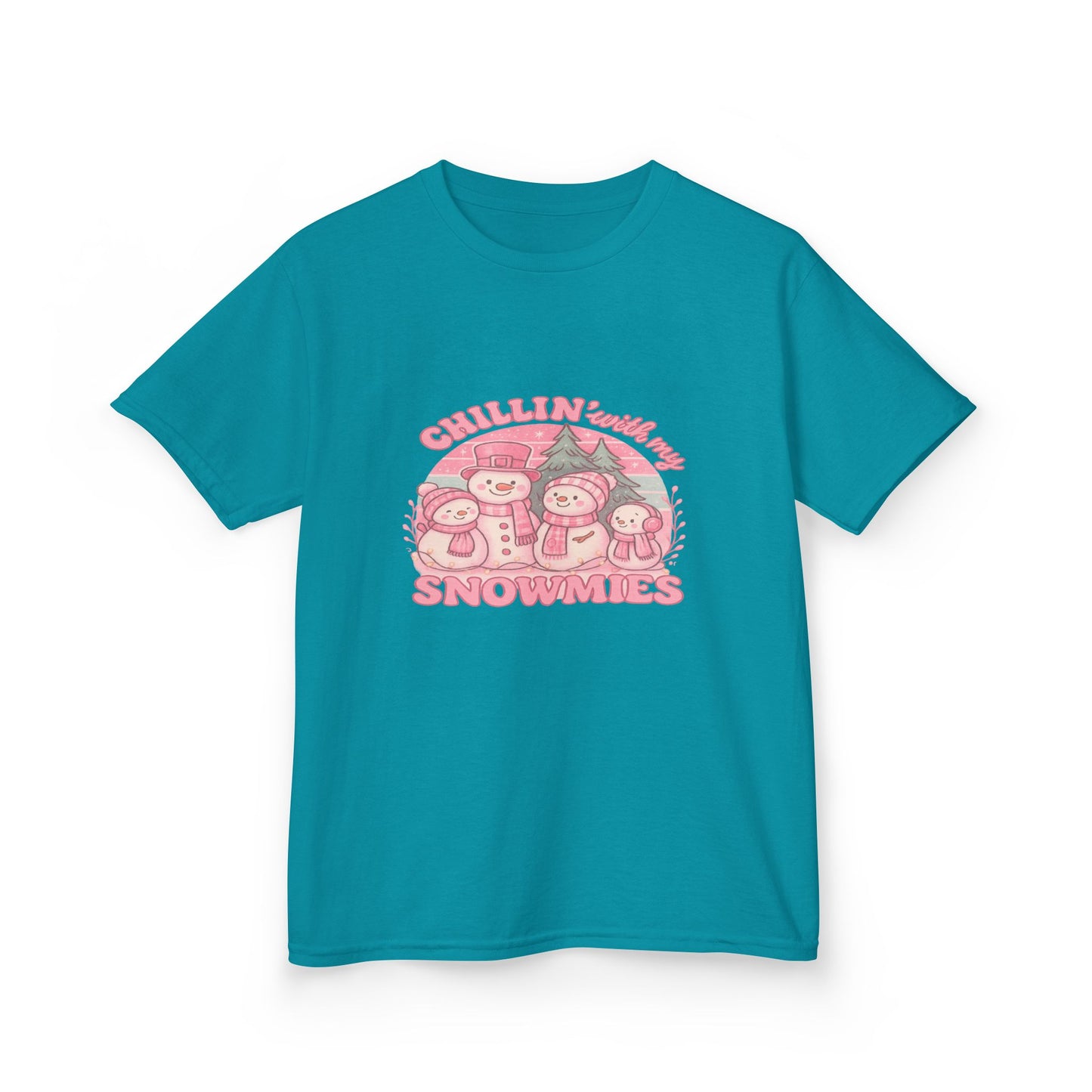 Chillin' with My Snowmies - Holiday Dinosaur Kids Tee