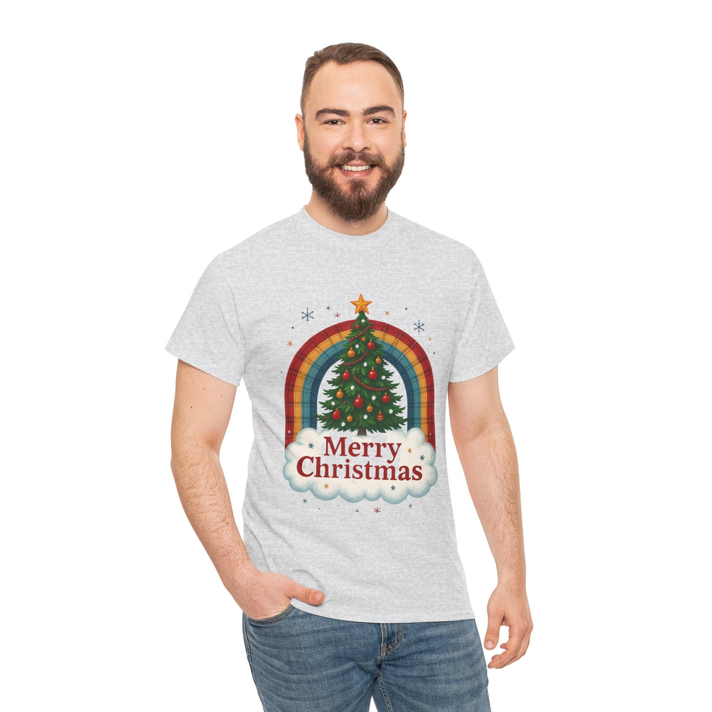 Christmas Rainbow Unisex Tee - Merry Christmas Tree
