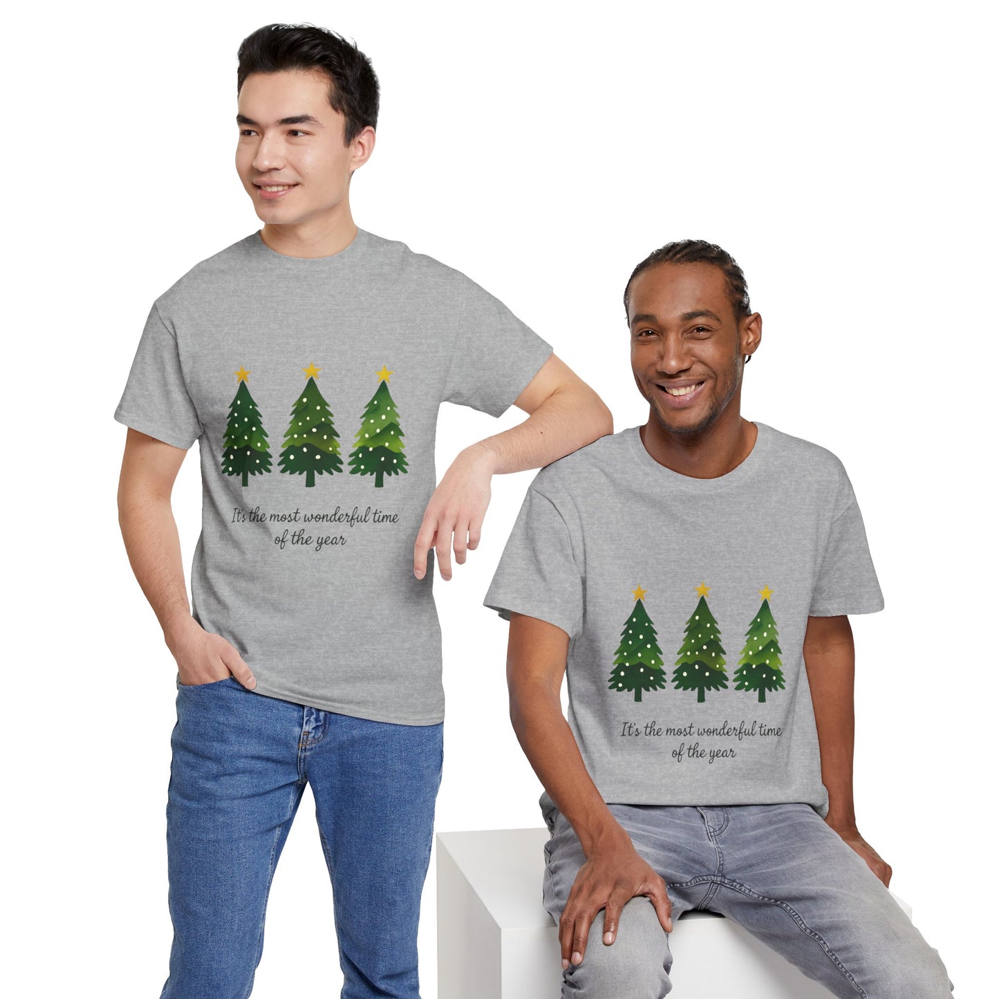Christmas Tee - Festive Watercolor Trees Holiday Shirt