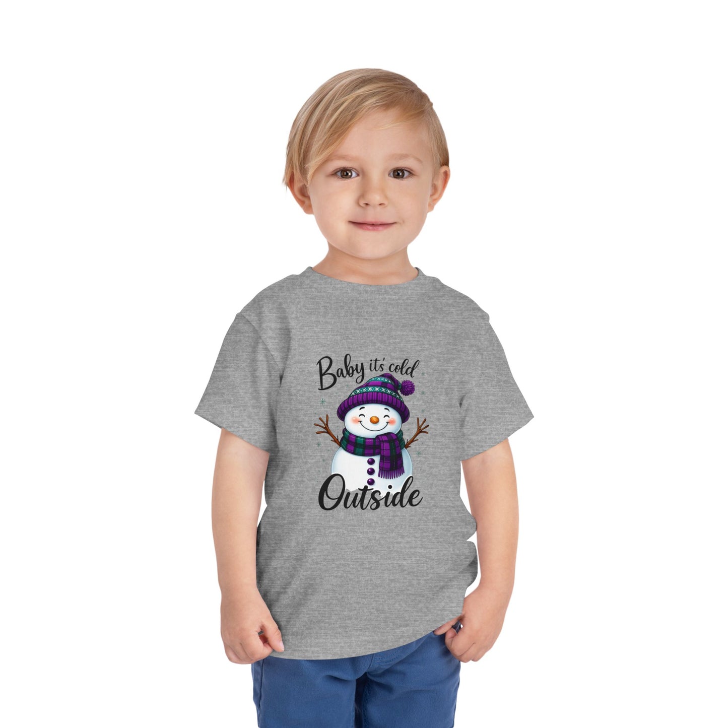 Baby It's Cold Outside Snowman Toddler Christmas Tee