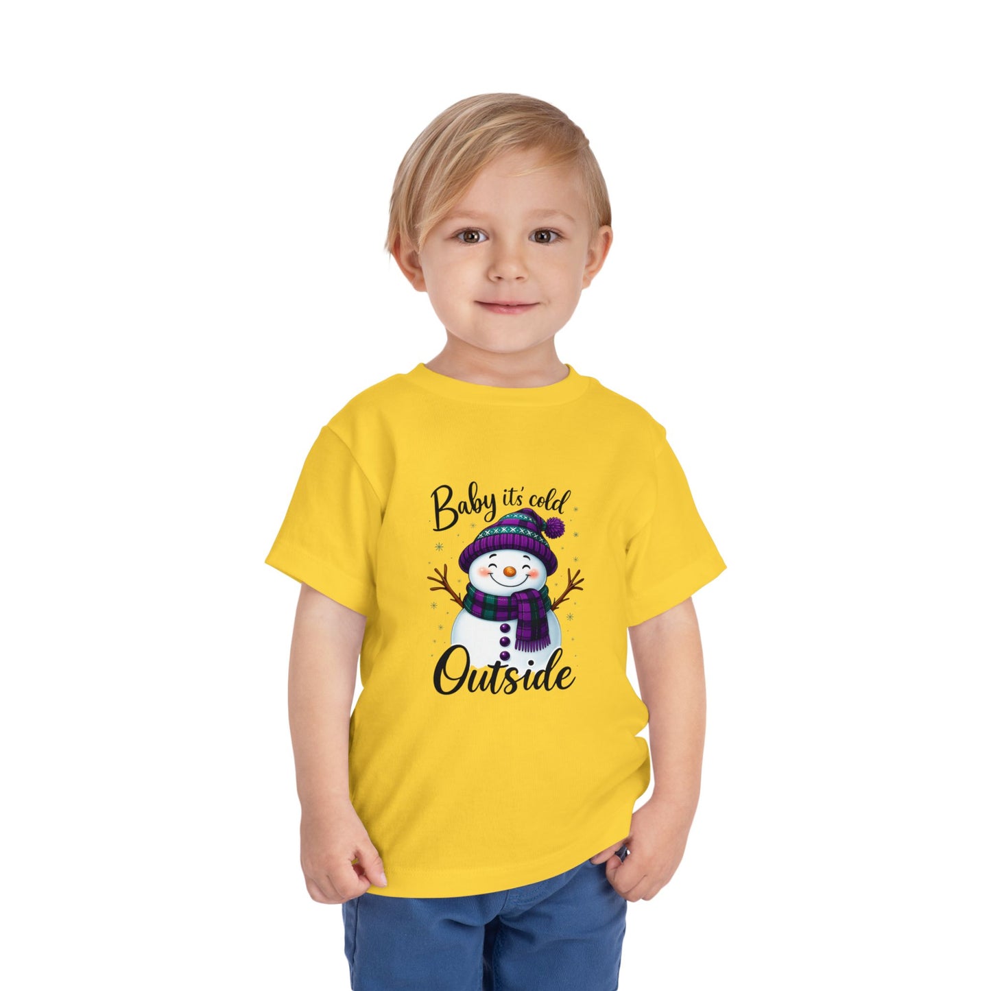 Baby It's Cold Outside Snowman Toddler Christmas Tee