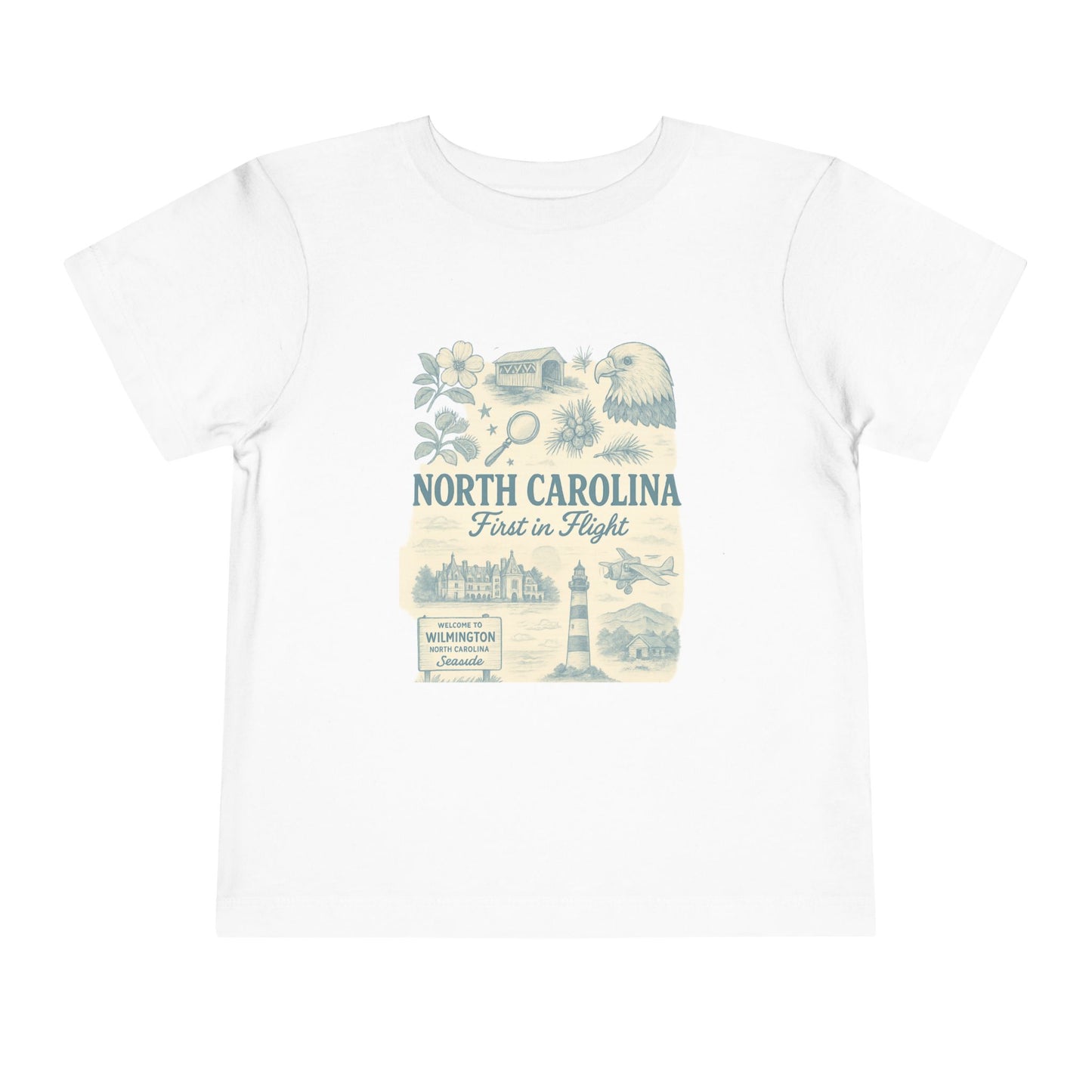 Toddler Tee - NC Landmarks Vintage First in Flight Design