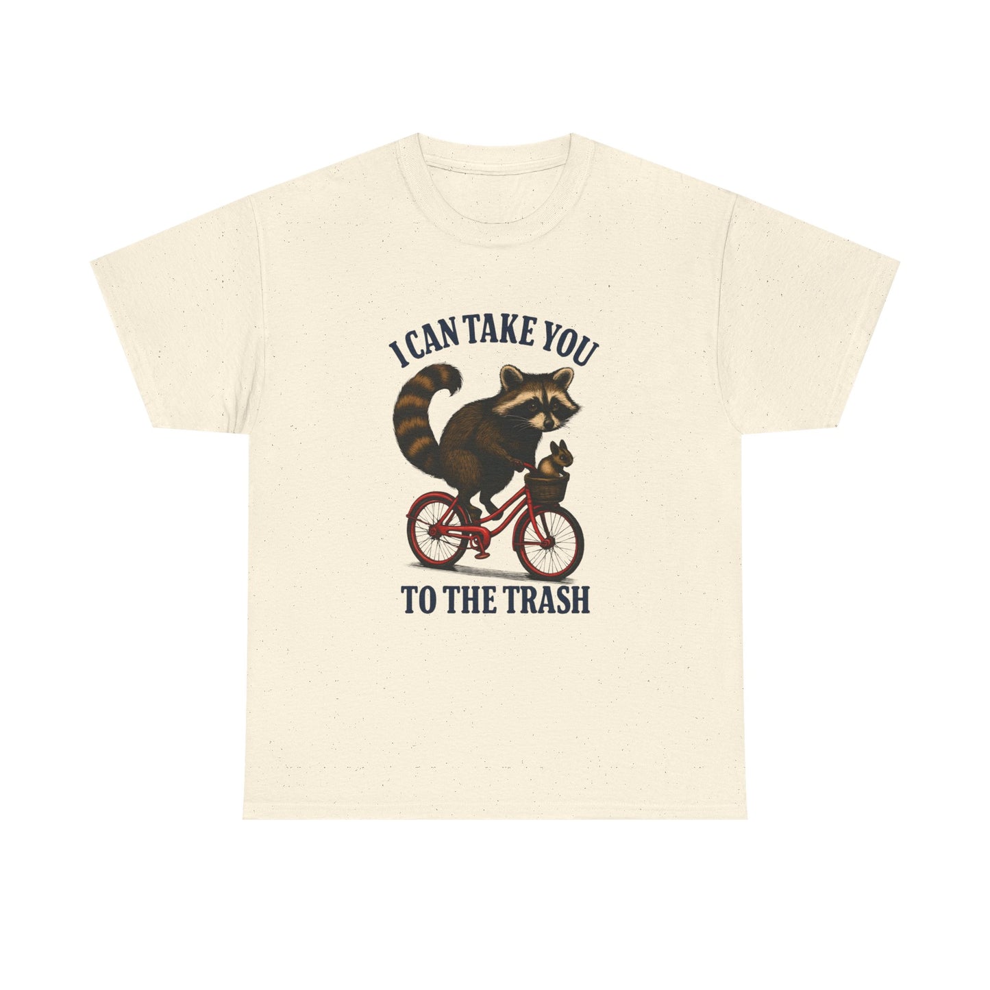 Cotton Tee Vintage Raccoon Bicycle Graphic Shirt