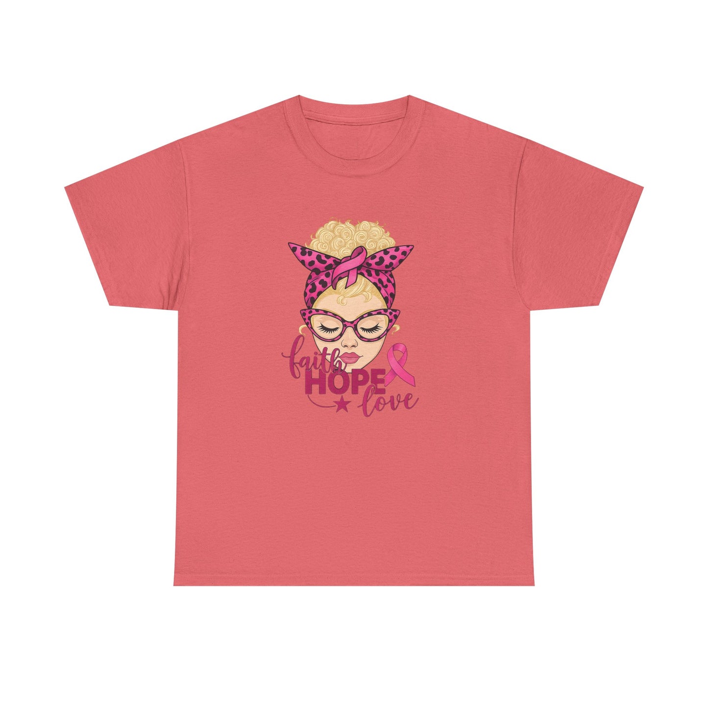 Hope Love Pink Ribbon Tee - Breast Cancer Awareness