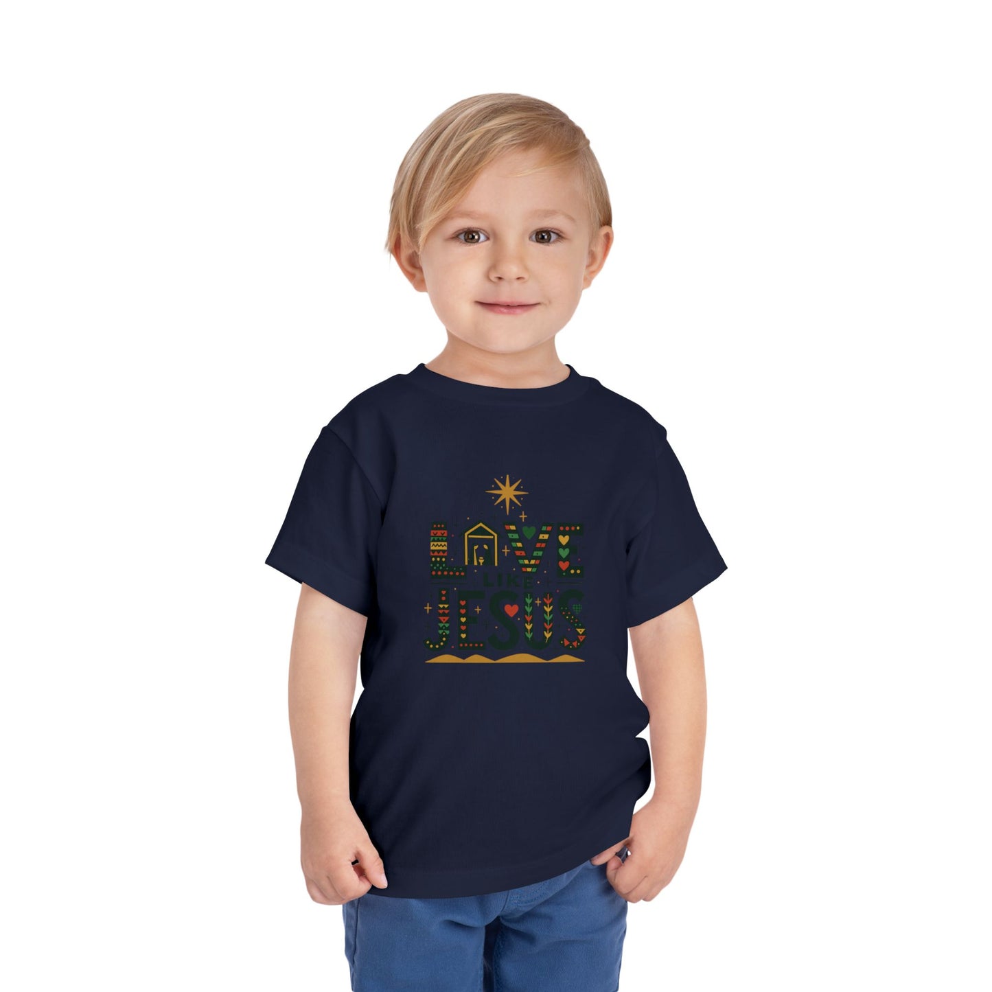 Toddler Christmas Tee - Love Like Jesus Nativity Scene Shirt