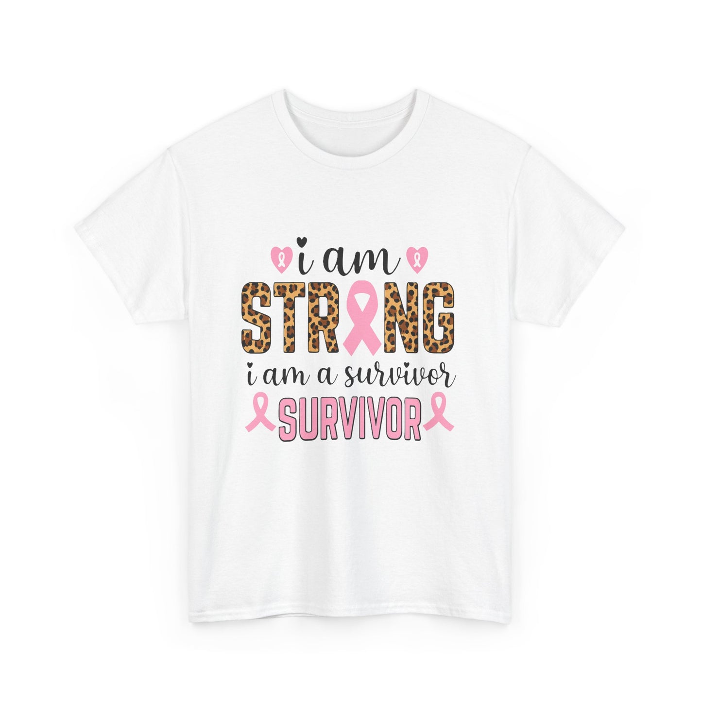 Strong Survivor Leopard Print Breast Cancer Tee