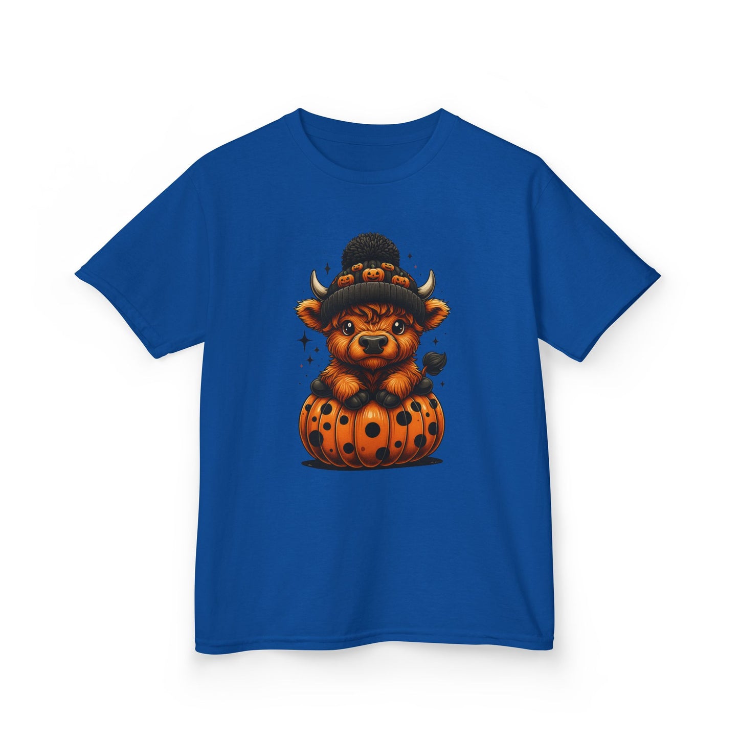 Halloween Calf on Pumpkin Kids Tee
