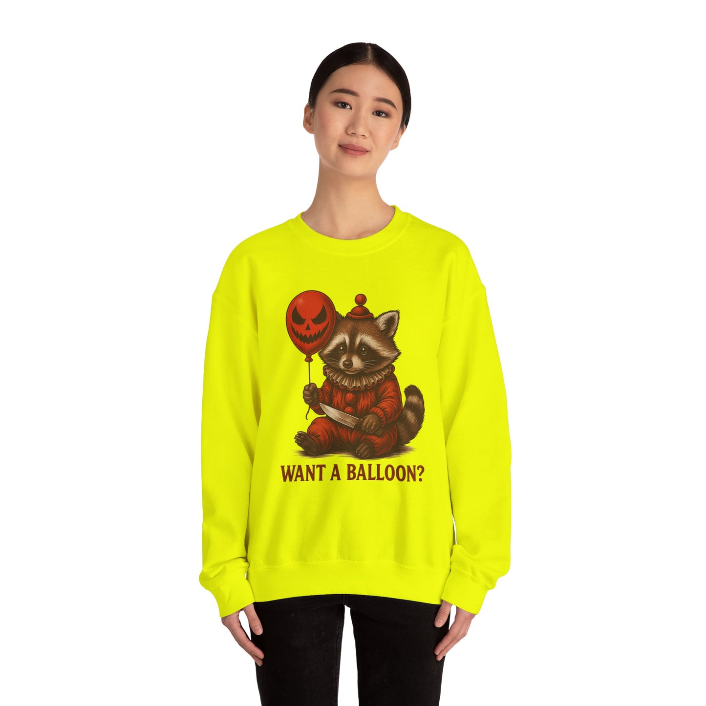 Creepy Clown Raccoon Halloween Sweatshirt