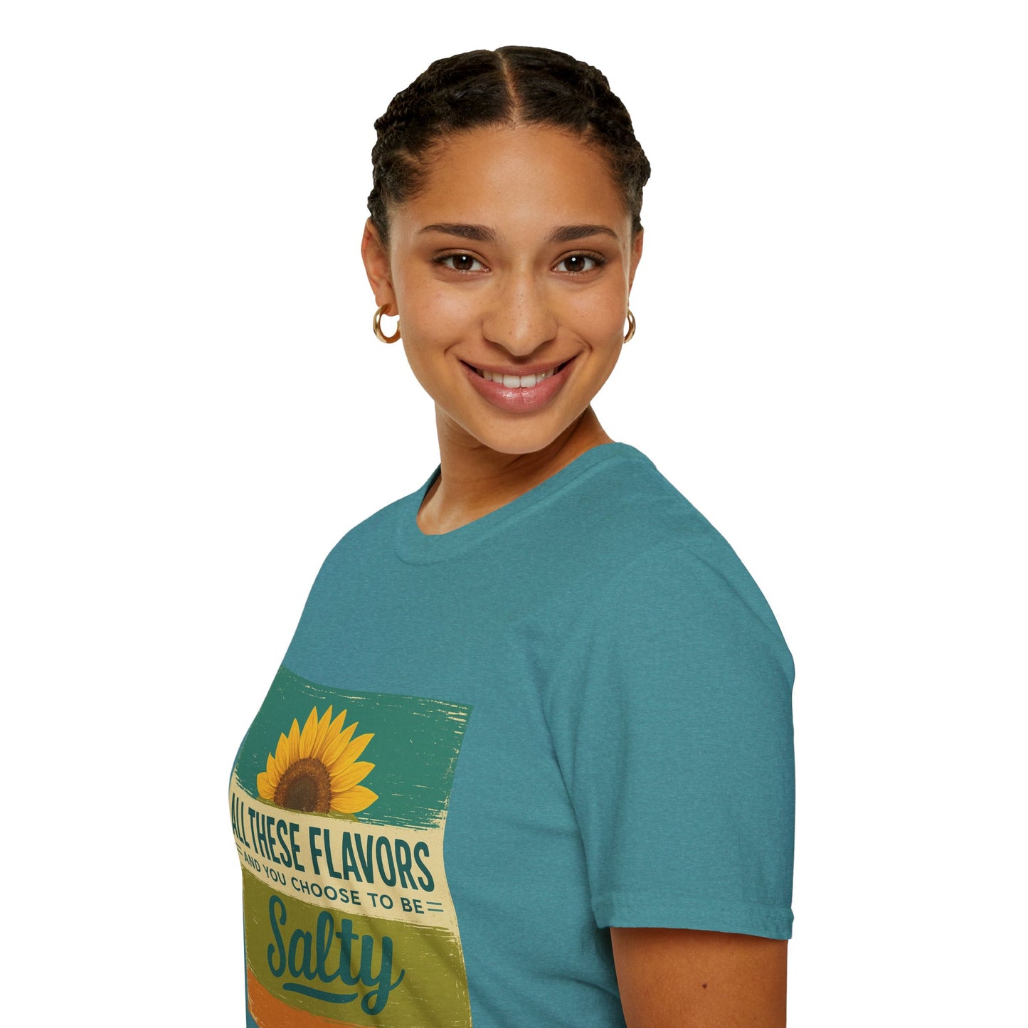 Sunflower Salty T-Shirt: Unisex Softstyle Tee for Sunshine Lovers, Casual Wear, Birthday Gift, Summer Vibes, Relaxed Style