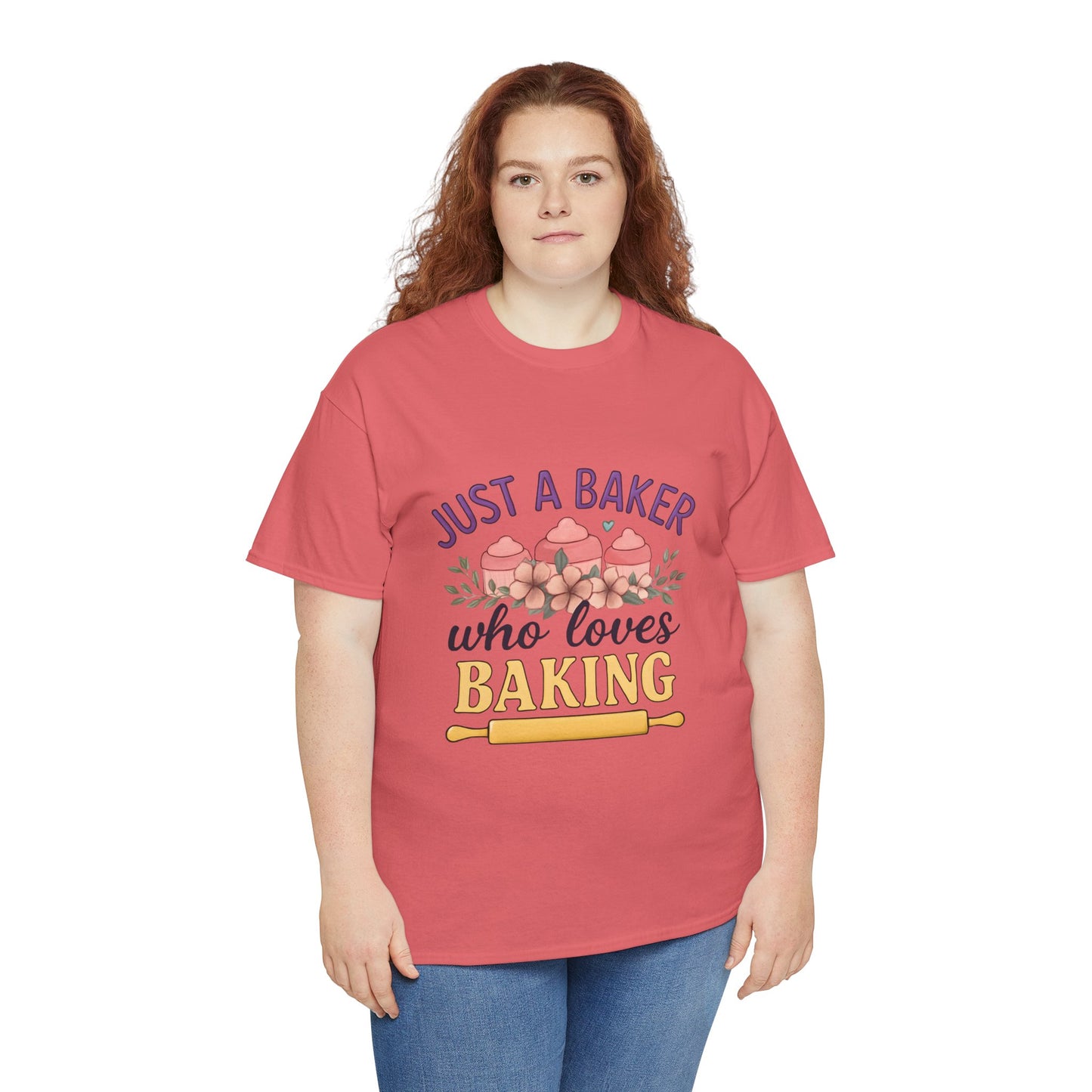Baking Lover Tee with Cupcake and Rolling Pin Design