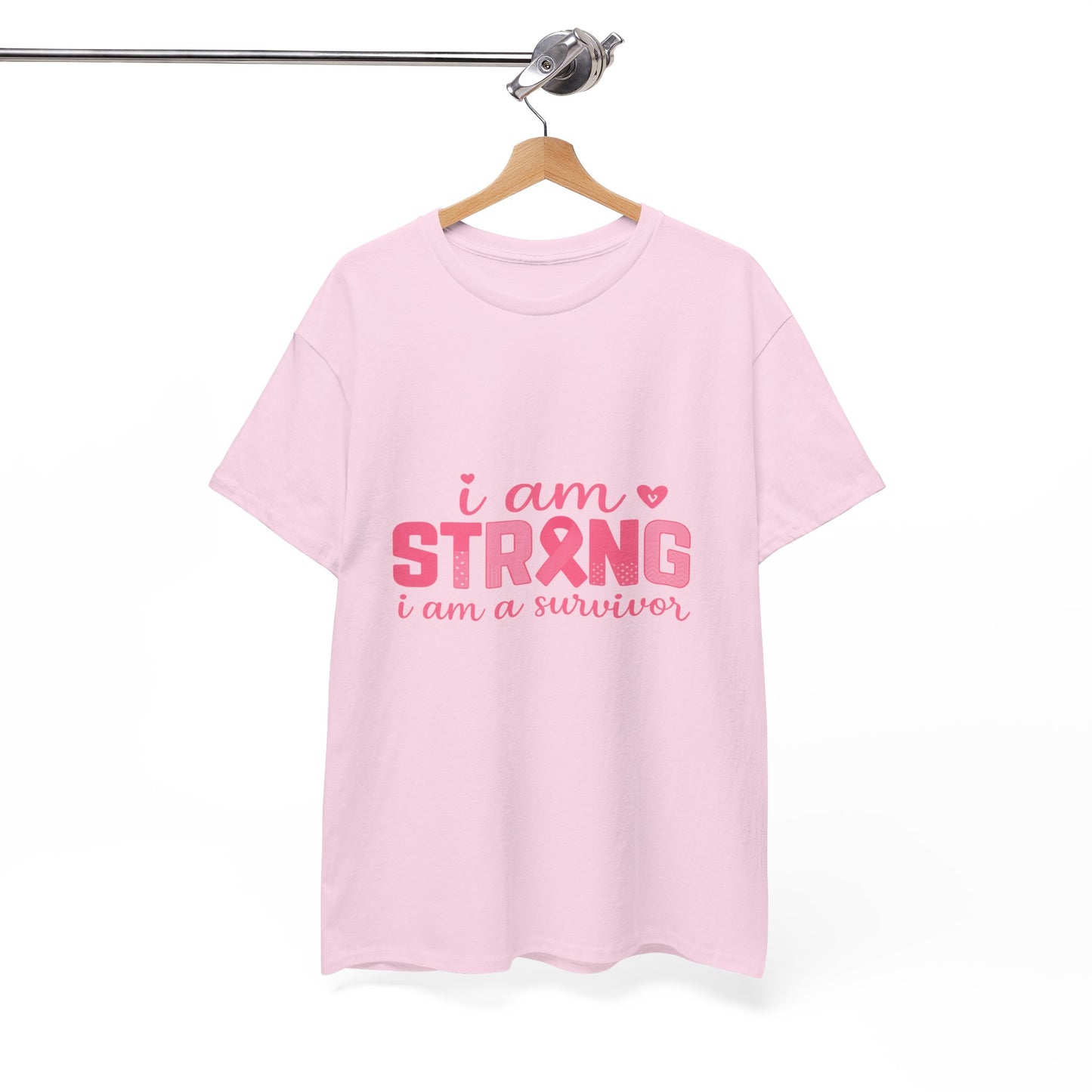I AM STRONG - Pink Ribbon Breast Cancer Awareness Tee