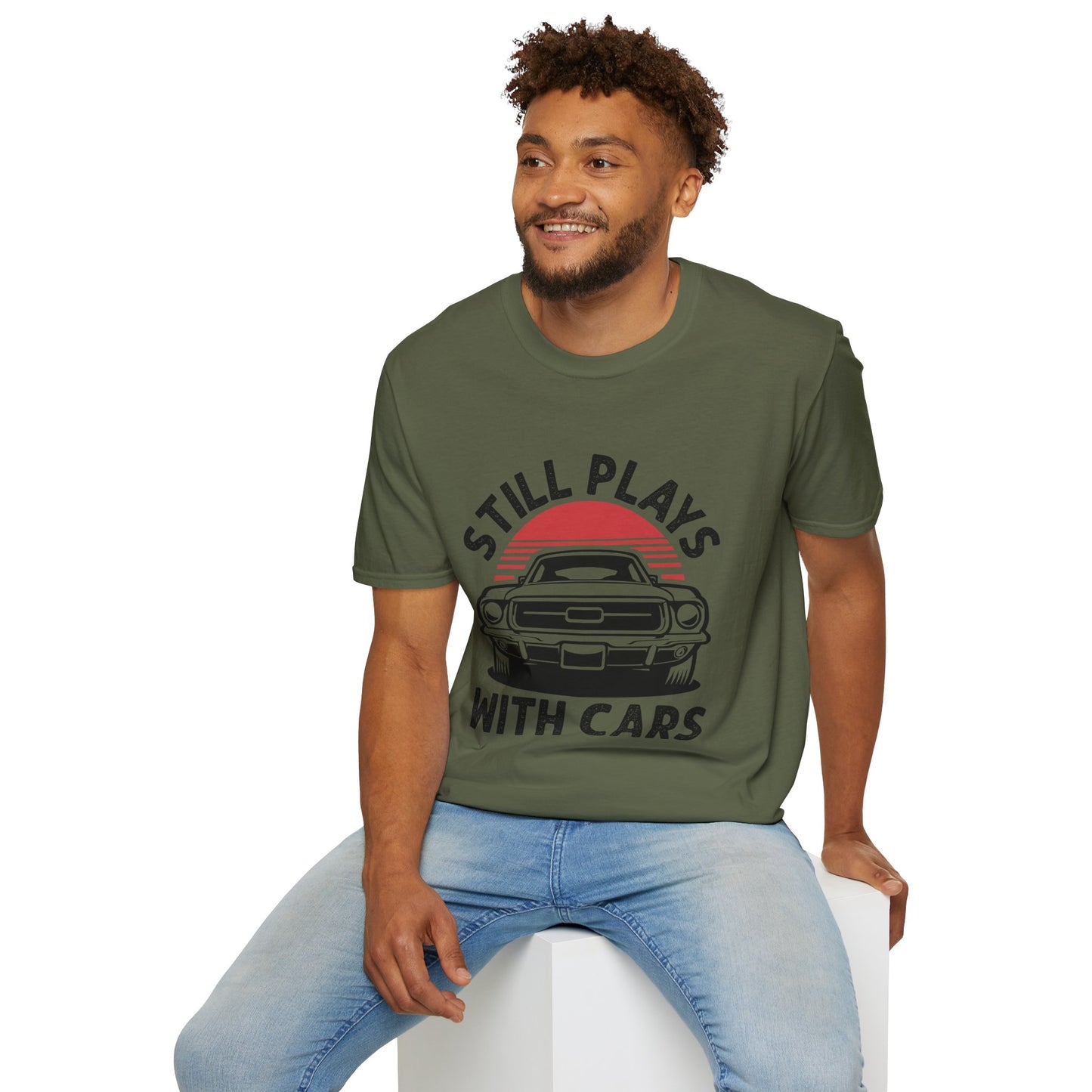 Retro Car Enthusiast T-Shirt, Still Plays with Cars Tee, Gift for Men, Vintage Auto Lover Shirt, Casual Wear, Birthday Present