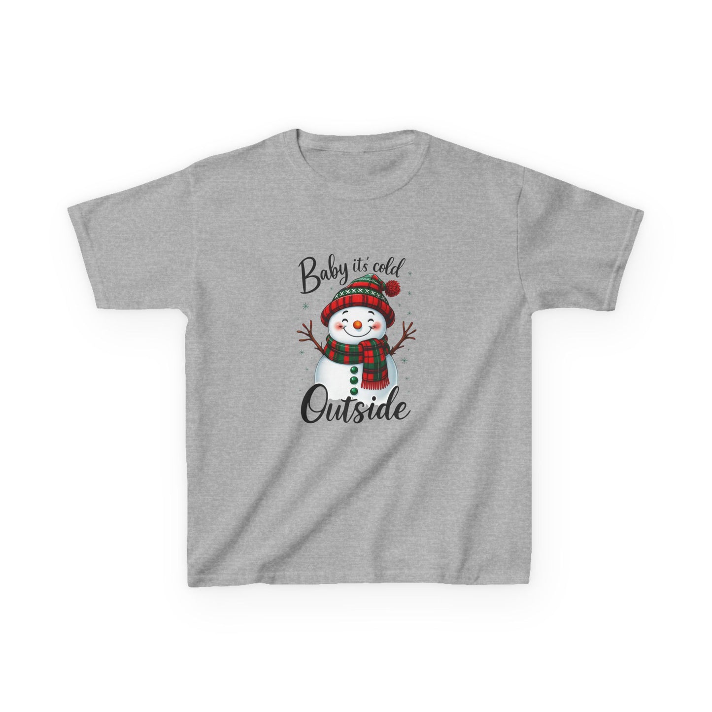 Baby It's Cold Outside Snowman Dinosaur Kids Tee