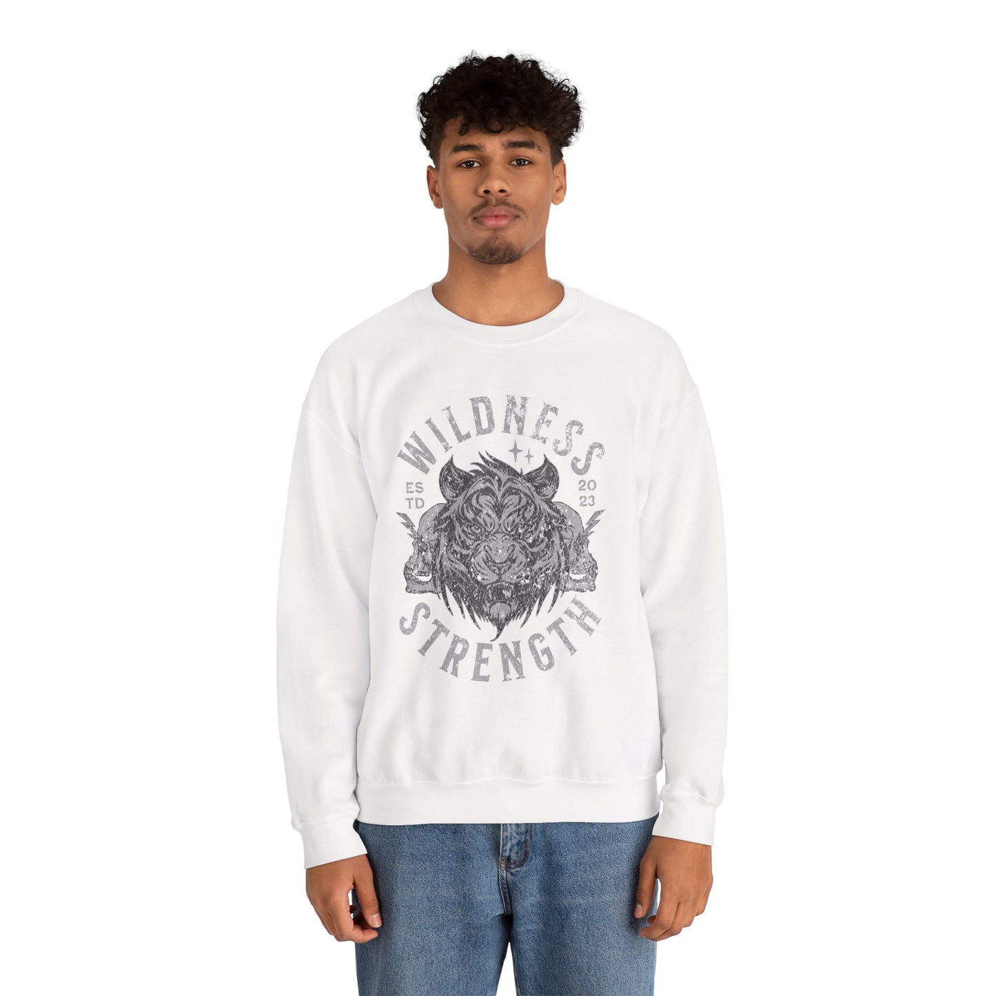 Wild Tiger Head, Skulls Halloween Sweatshirt