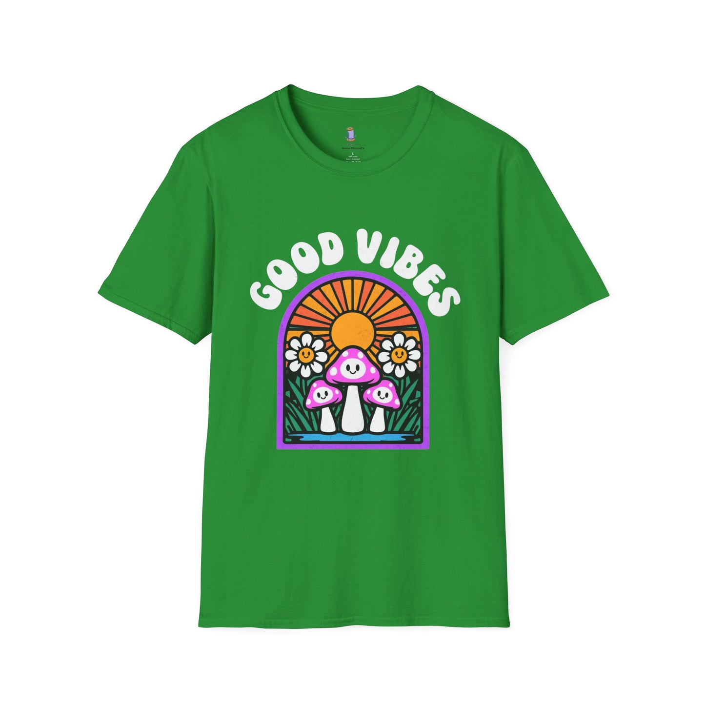 Good Vibes Unisex Softstyle T-Shirt | Retro Graphic Tee | Summer Vibe Shirt | Festival Fashion | Relaxed Fit Casual Top
