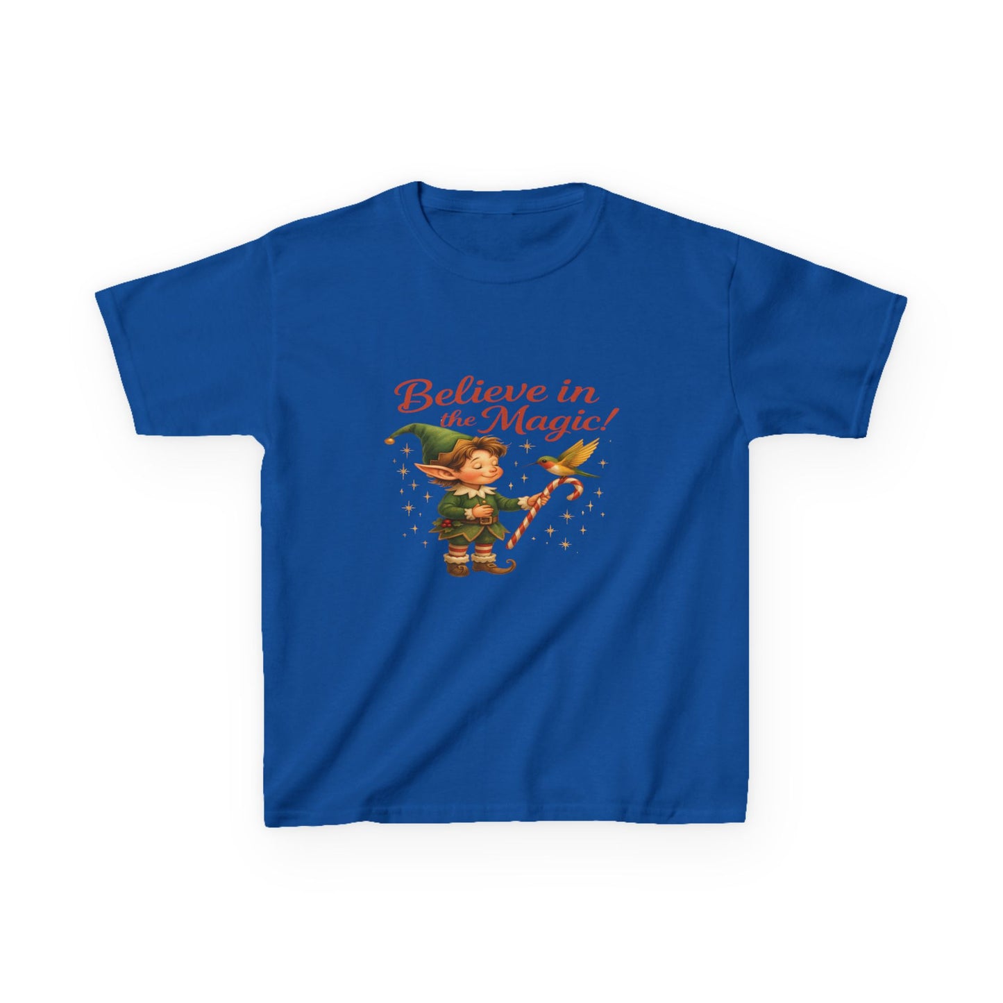Believe in the Magic Elf & Dino Christmas Kids Tee