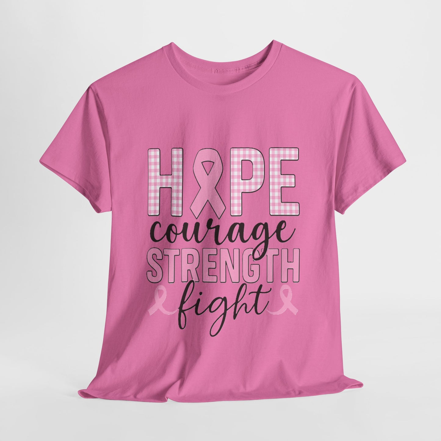 Hope, Courage & Strength Pink Ribbon Awareness Tee