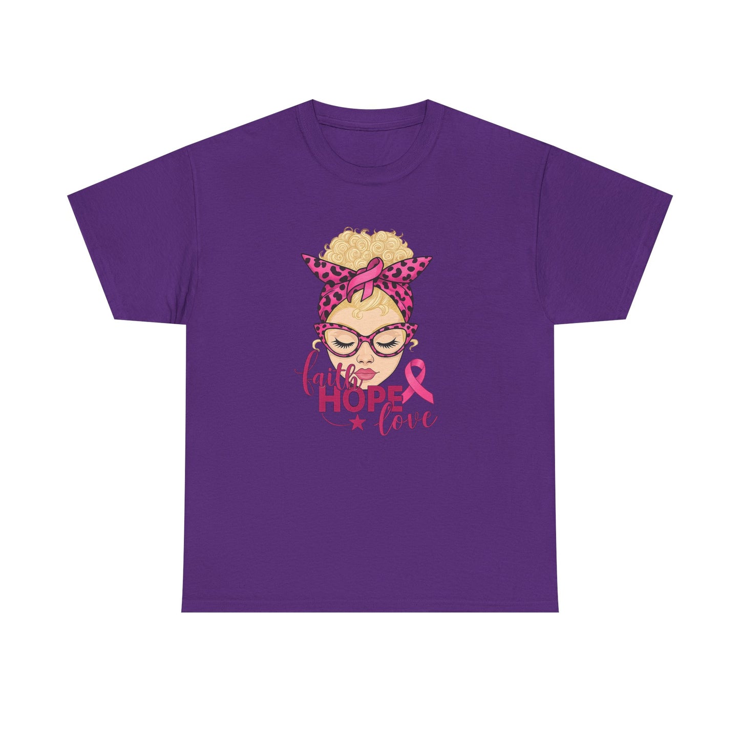 Hope Love Pink Ribbon Tee - Breast Cancer Awareness