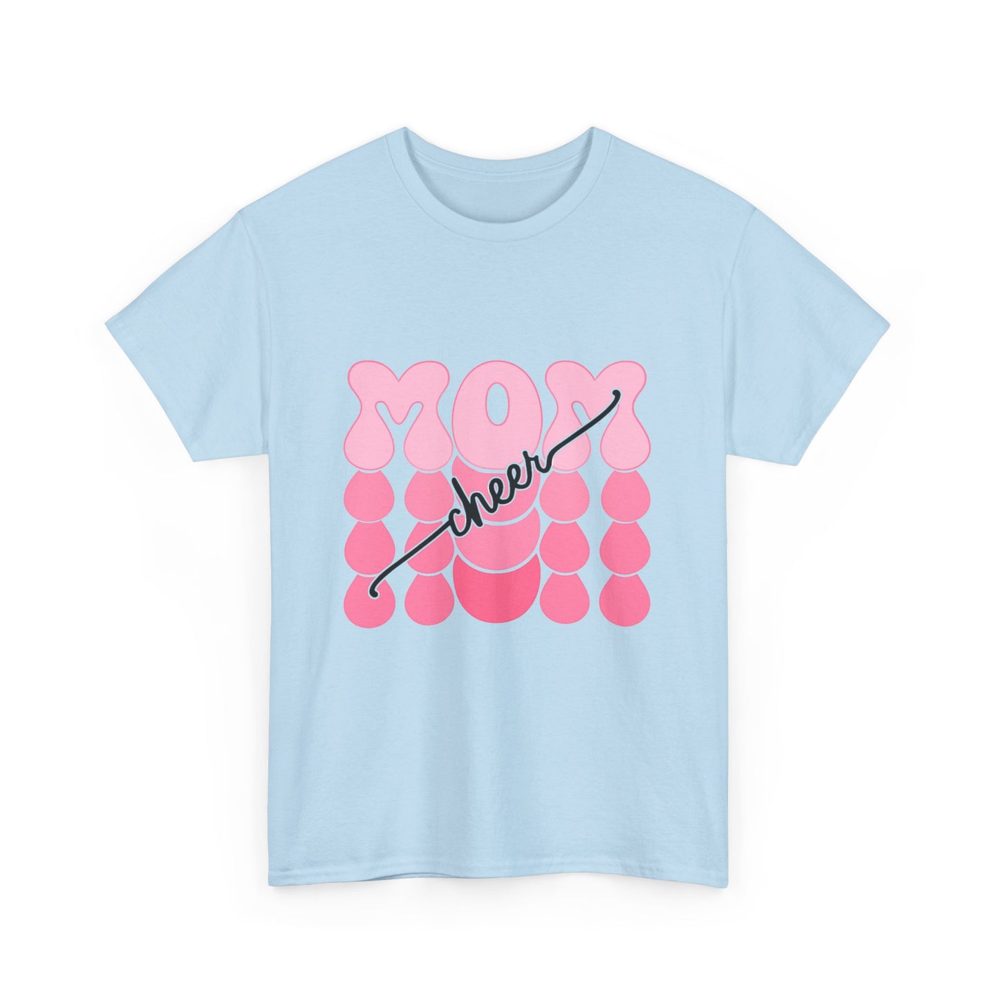 MOM Cheer – Pink Bubble Letter Spirit Tee