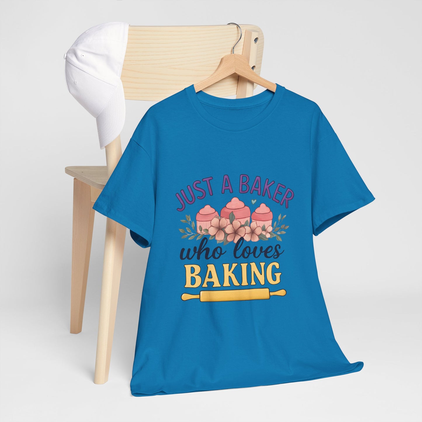 Baking Lover Tee with Cupcake and Rolling Pin Design