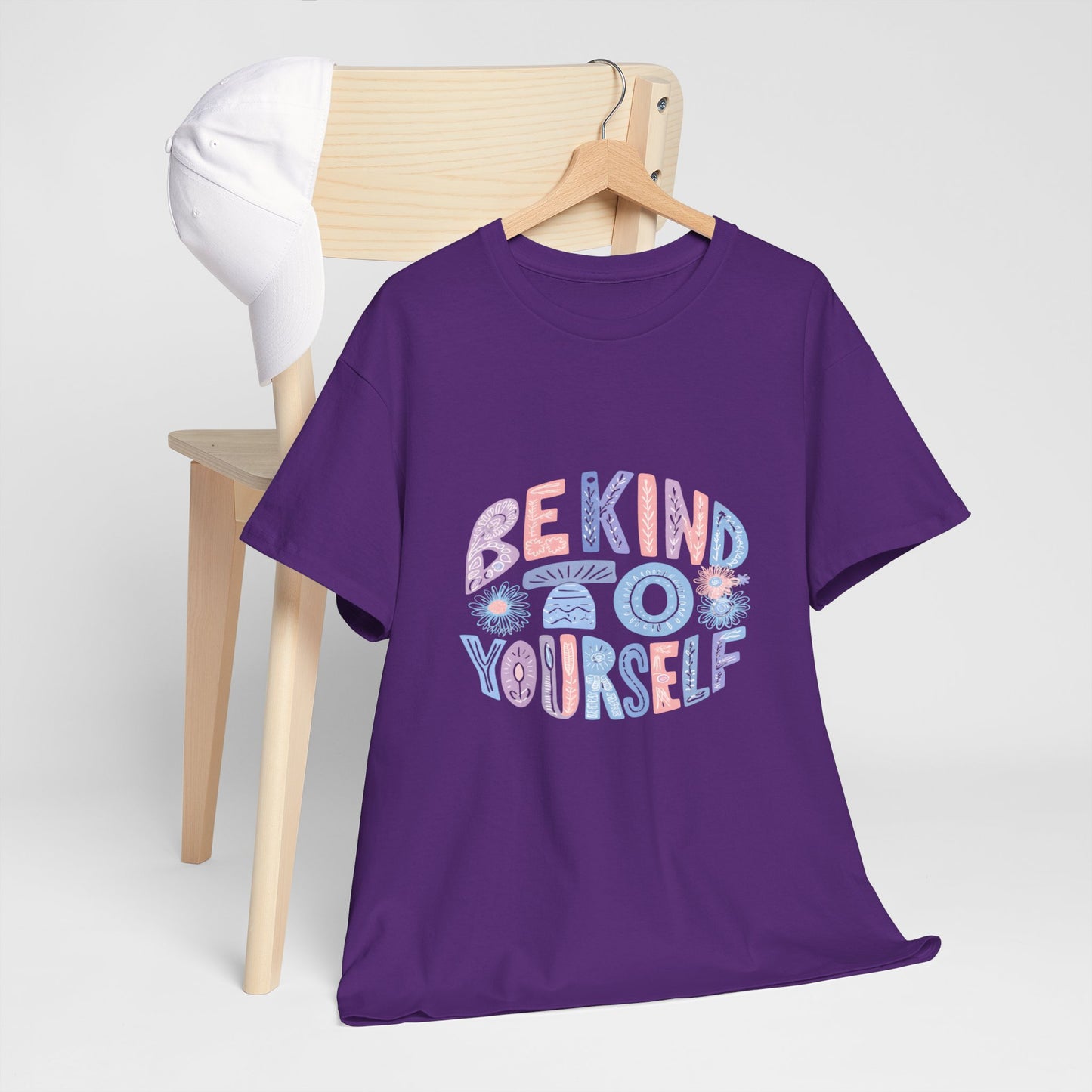 Be Kind to Yourself Pink T-Shirt – Uplifting Floral Self-Care Message