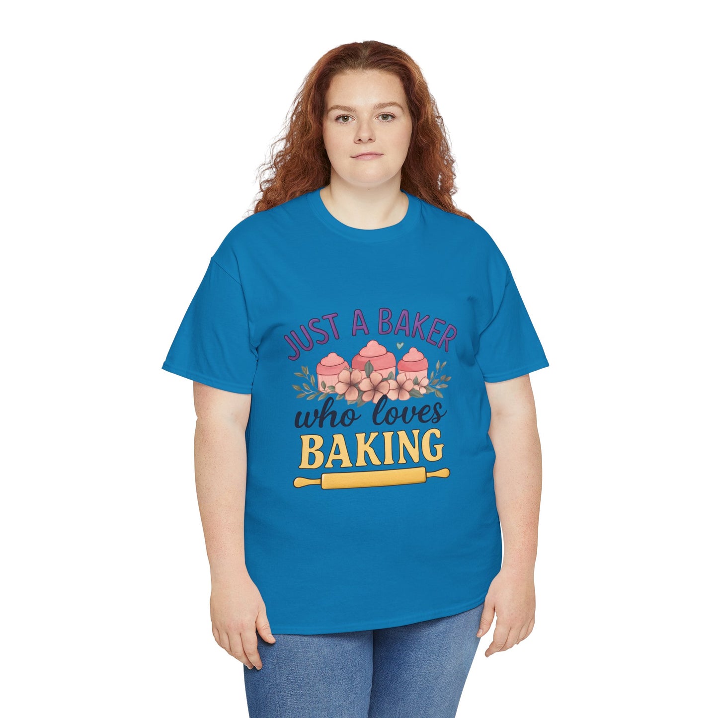 Baking Lover Tee with Cupcake and Rolling Pin Design