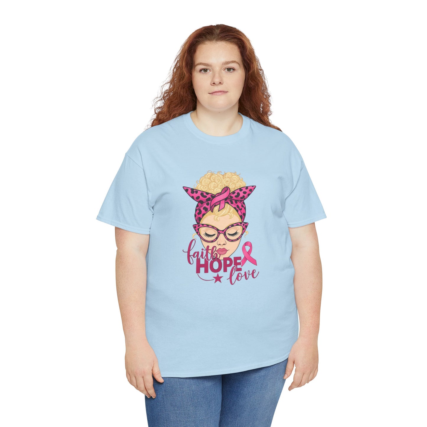 Hope Love Pink Ribbon Tee - Breast Cancer Awareness