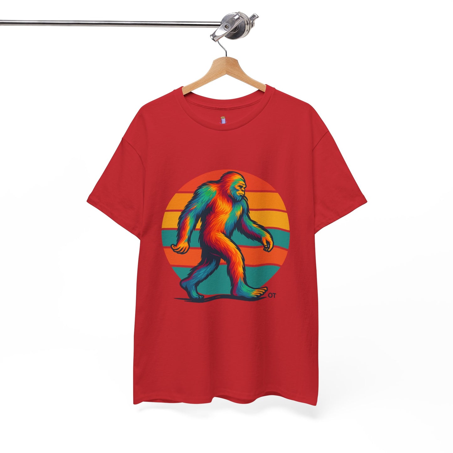 Colorful Bigfoot Unisex T-Shirt, Fun Graphic Tee for Nature Lovers, Perfect for Holidays, Festivals, Camping, Gifts