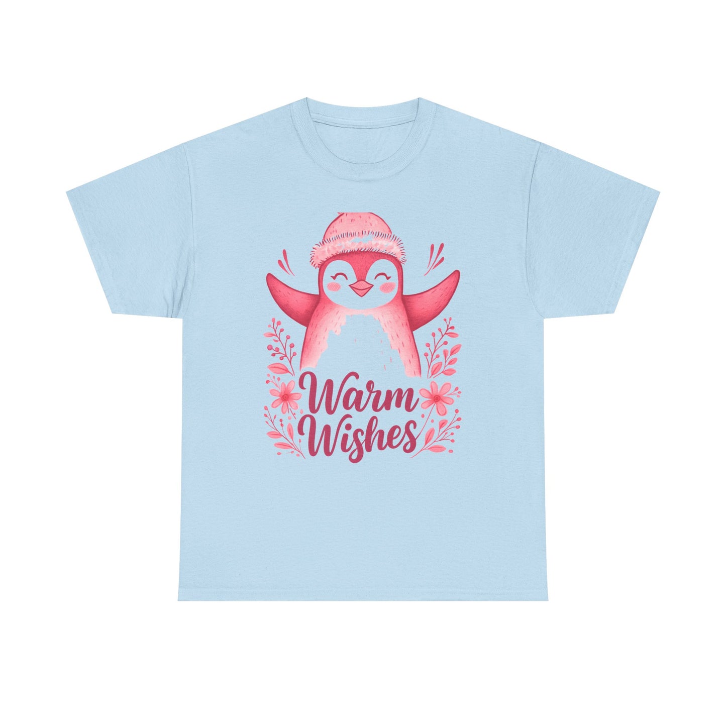 Warm Wishes Pink Penguin Tee - Holiday Tee