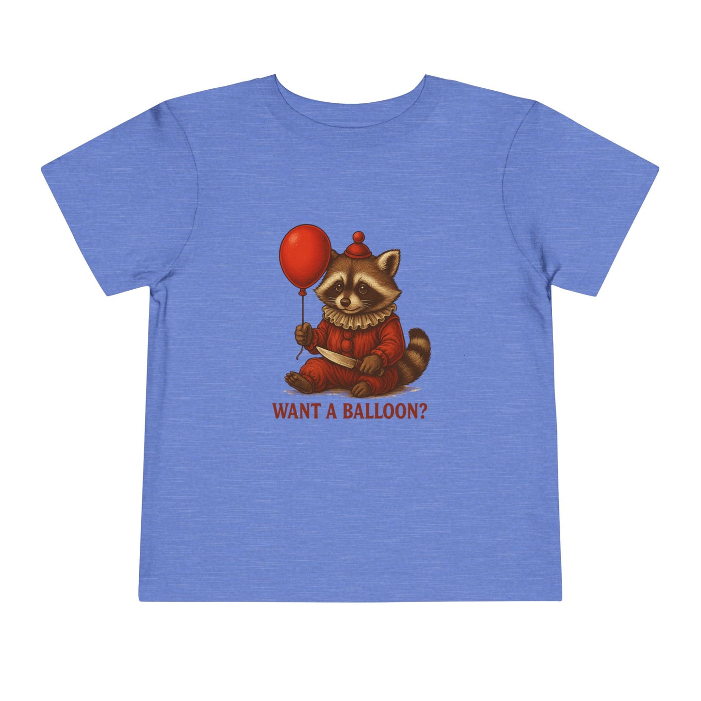 Toddler Halloween Tee with Seated Raccoon Clown Design