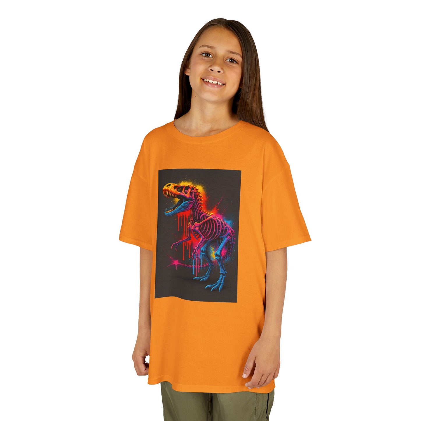 Kids Dinosaur Glow Tee, Fun Kids T-Shirt, Dino Shirt for Kids, Birthday Gift, Unique Kids Clothing, Animal Lover Apparel