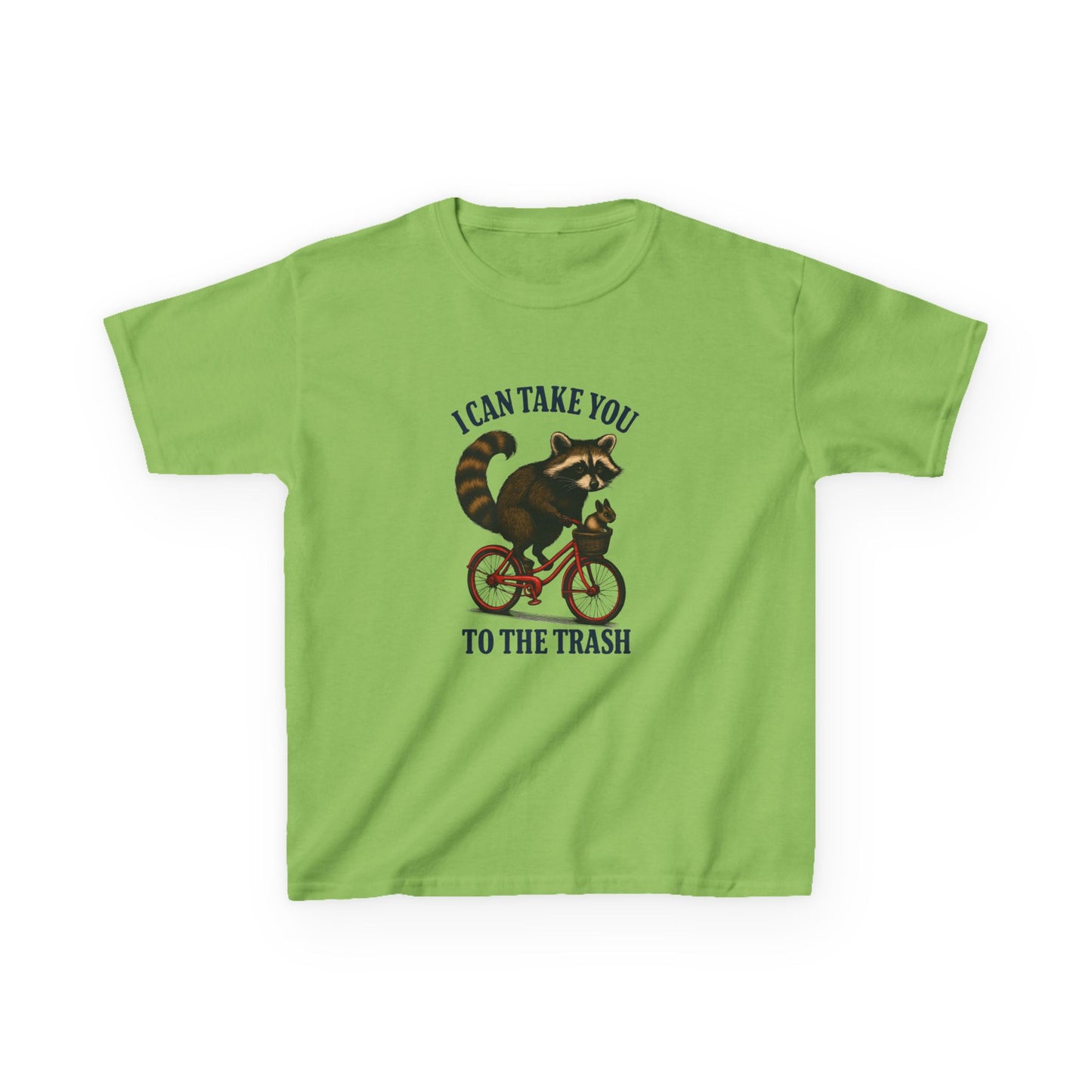 Raccoon Trash Ride Christmas Kids Tee