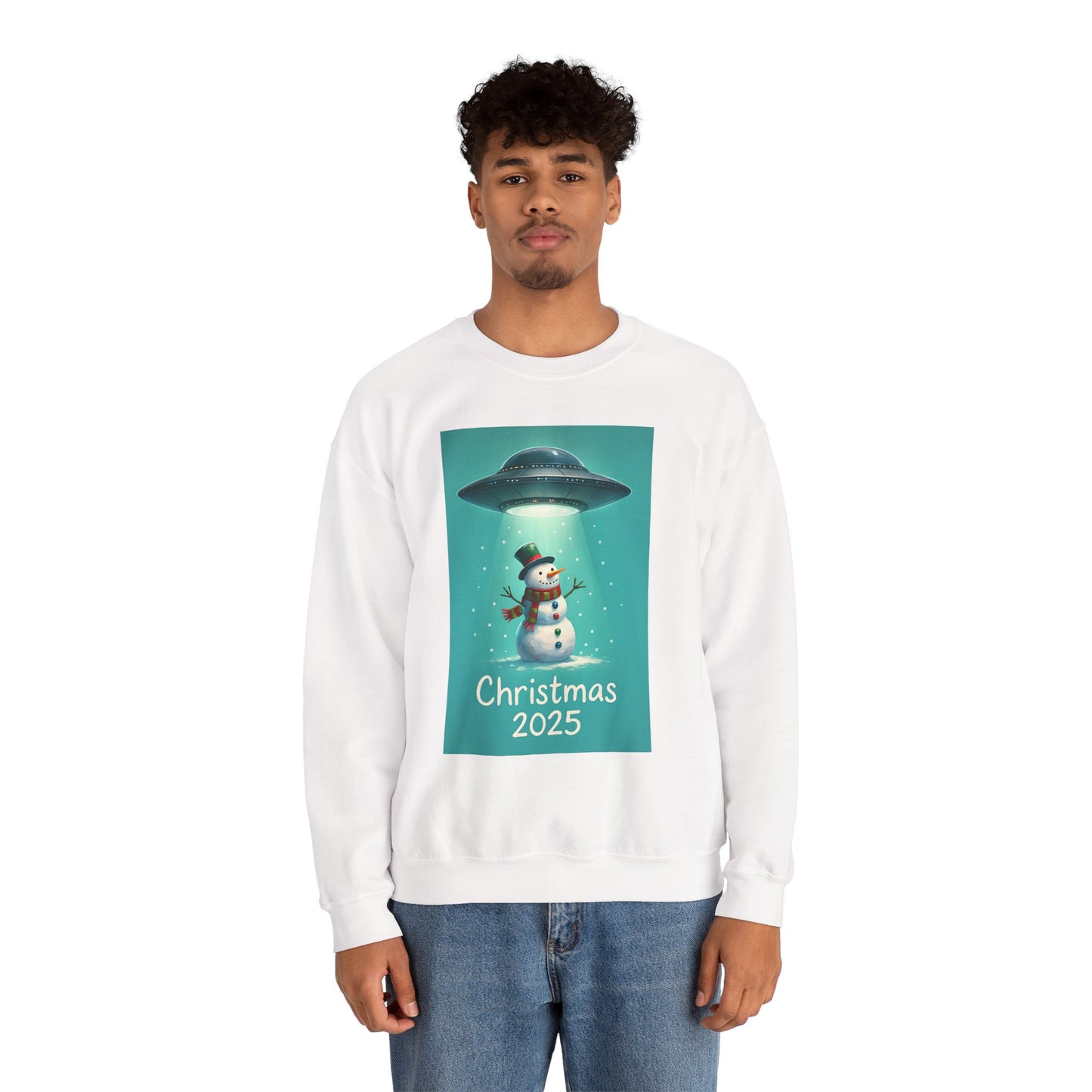 Alien Abduction Snowman Christmas 2025 Sweatshirt