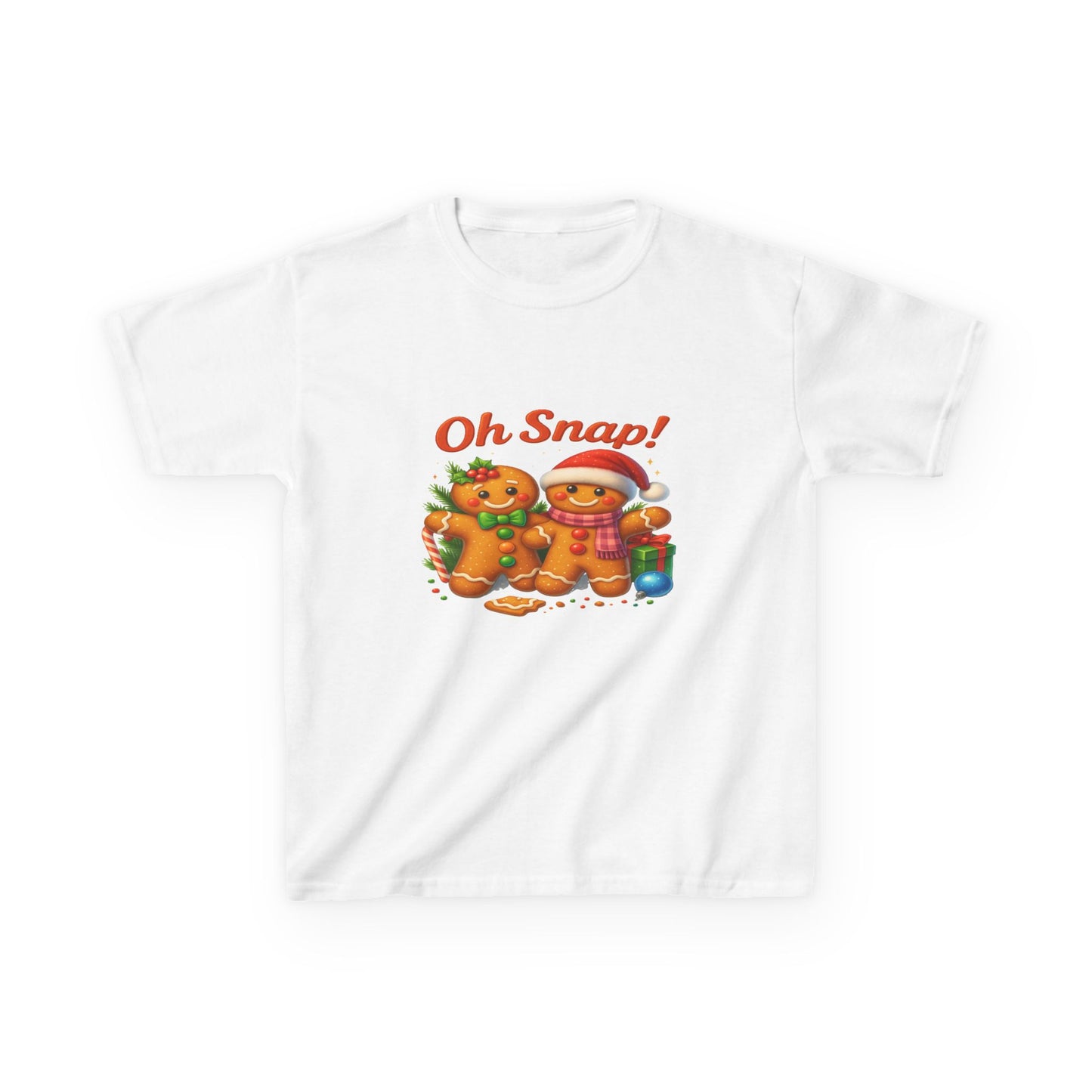 Oh Snap! Gingerbread Dino Christmas Kids Tee
