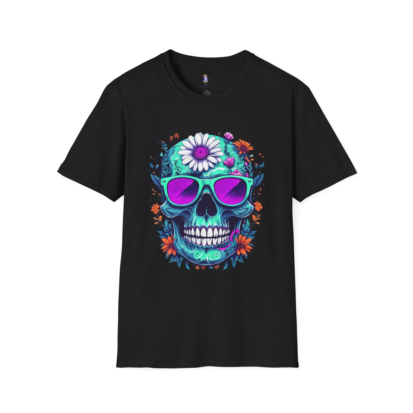 Vibrant Skull Graphic Tee, Edgy Unisex T-Shirt, Festival Wear, Vintage Inspired Tops, Halloween Must-Have, Cool Casual Style