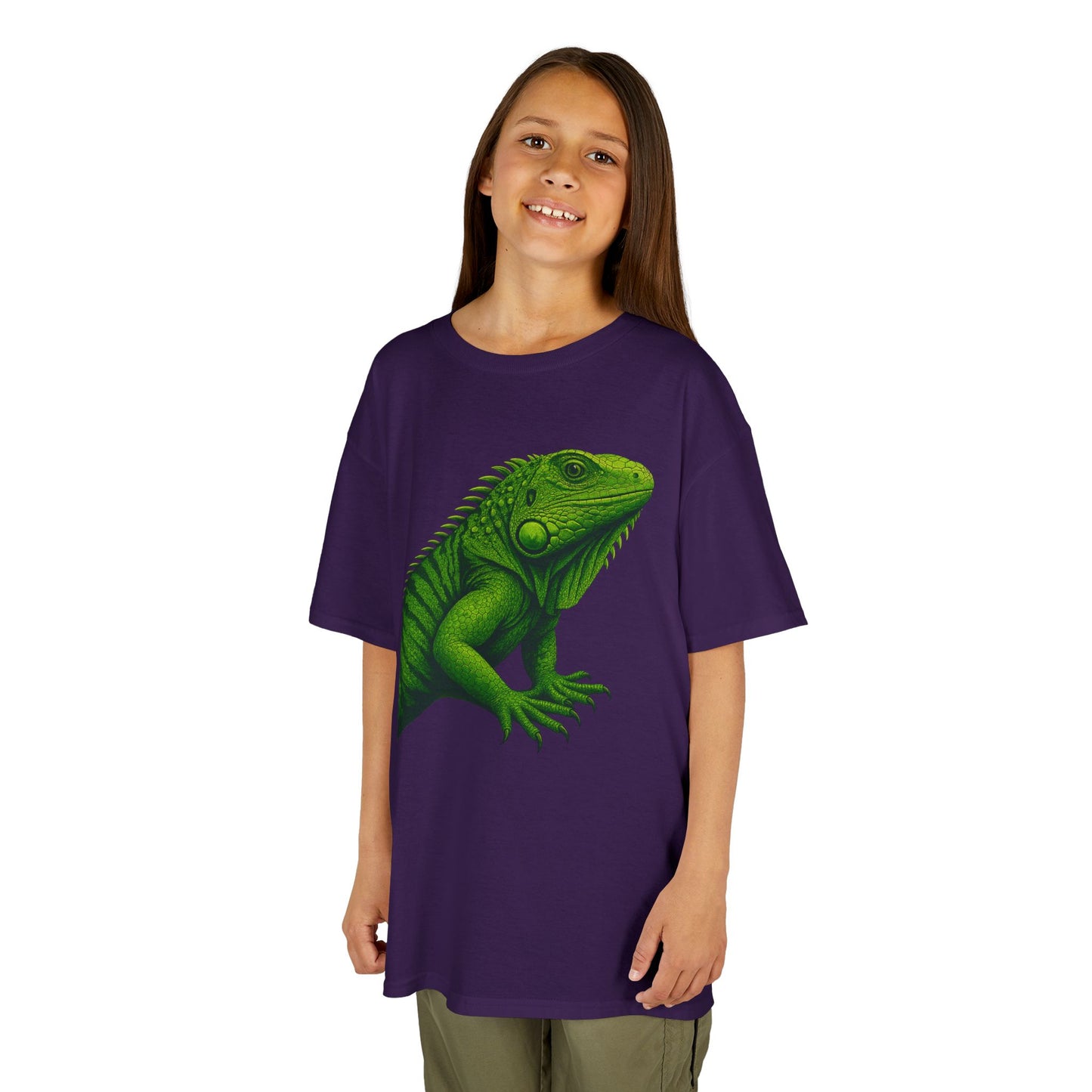 Green Iguana Kids Tee - Fun Shirt for Nature Lovers, Birthday Gift, Summer Wear, Animal Lovers, Eco-Friendly Clothing