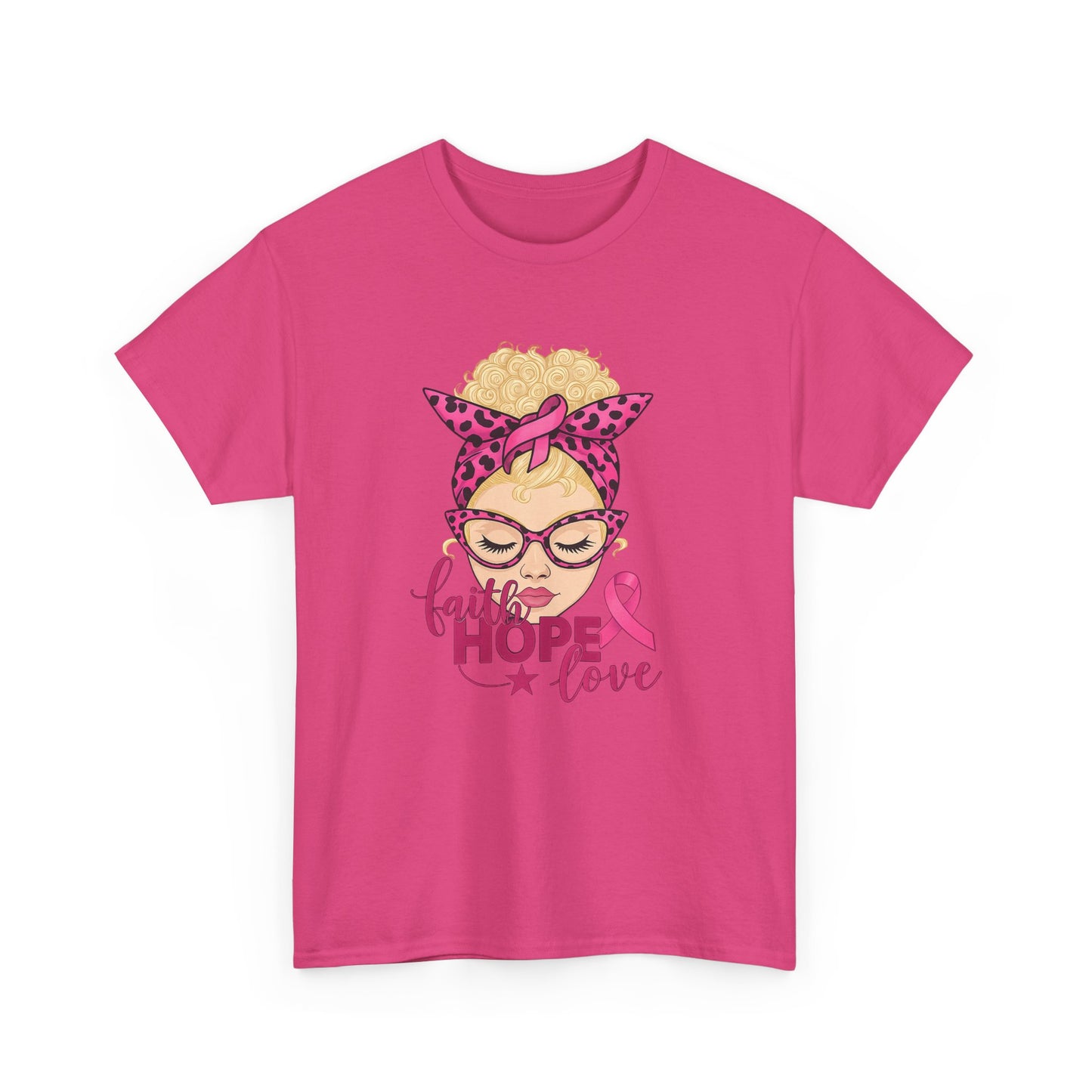 Hope Love Pink Ribbon Tee - Breast Cancer Awareness