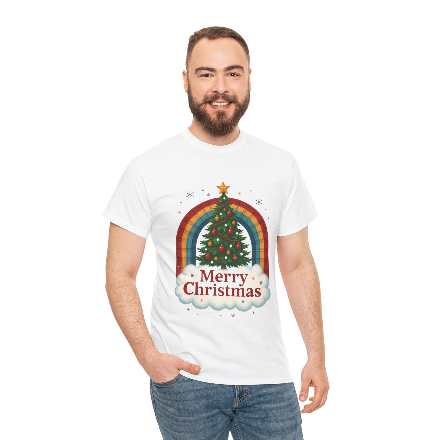 Christmas Rainbow Unisex Tee - Merry Christmas Tree