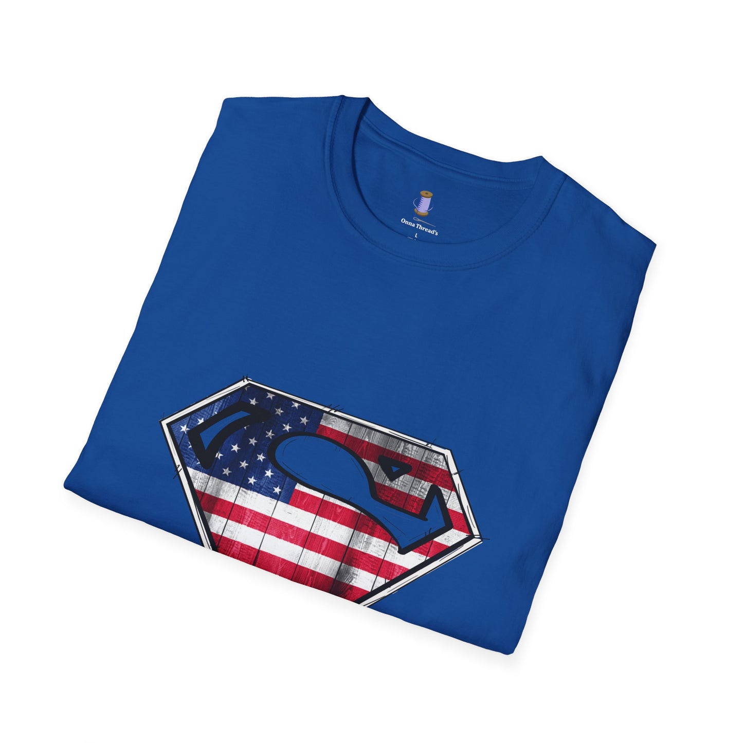 Superdad Patriotic T-Shirt | Unisex Softstyle Tee | Perfect for Father's Day, Dad's Birthday, Casual Wear, Superhero Theme