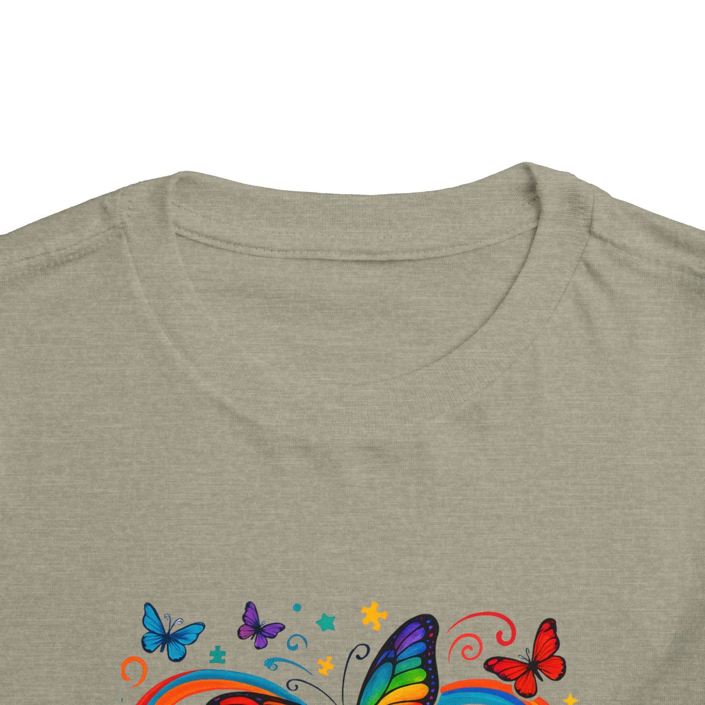Toddler Tee - Neurodiversity is Beautiful Butterfly Rainbow Puzzle Piece Tee