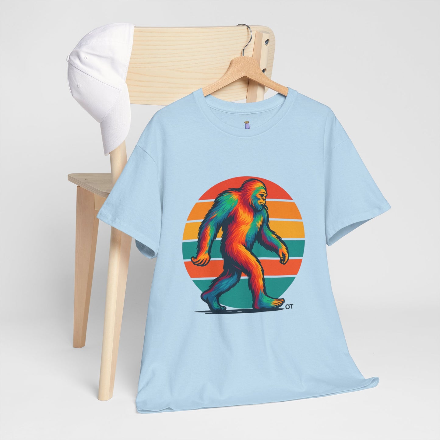 Colorful Bigfoot Unisex T-Shirt, Fun Graphic Tee for Nature Lovers, Perfect for Holidays, Festivals, Camping, Gifts